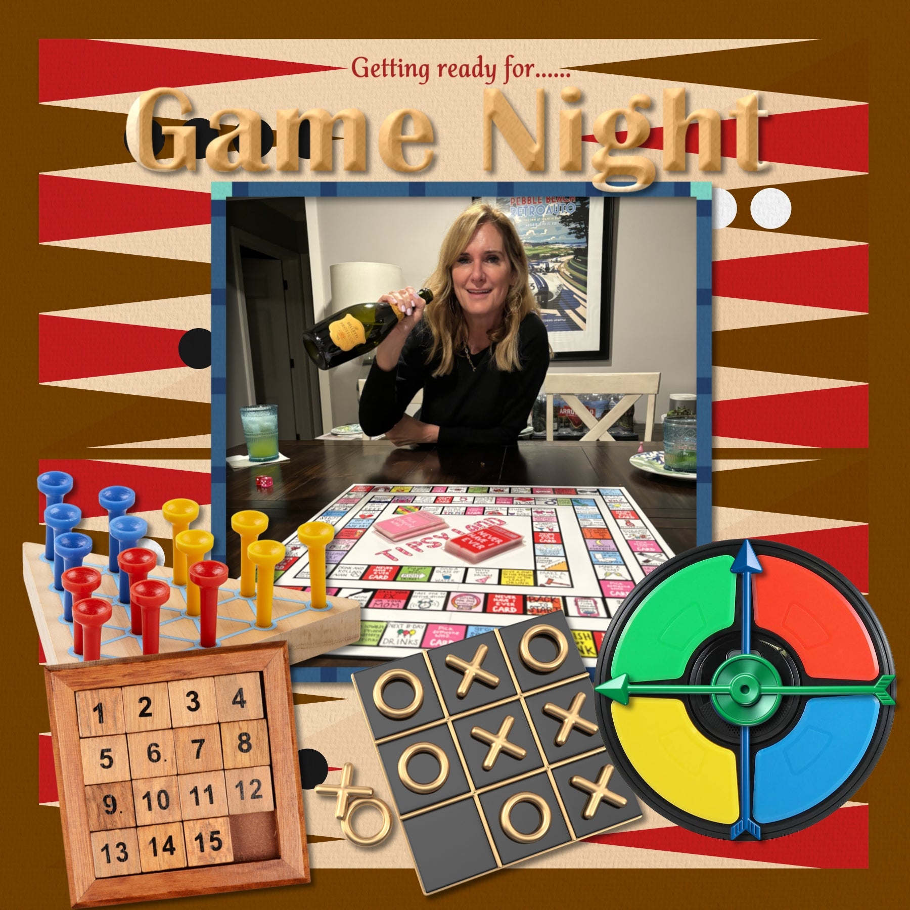Nothing could be more fun than a family game night! Filled with realistic embellishments and board game background papers by Lucky Girl Creative digital art, you'll create memorable digital scrapbooking pages to tell your story. Embellishments include air hockey table, arcade game, backgammon, beer pong, bingo, Scrabble, checkers, chess, chess timer, Chinese Checkers, Connect 4, cornhole, cribbage, croquet, dartboard, darts, dice, Yahtzee, dominoes, educational game, foosball, game piece, Candyland, Meeple