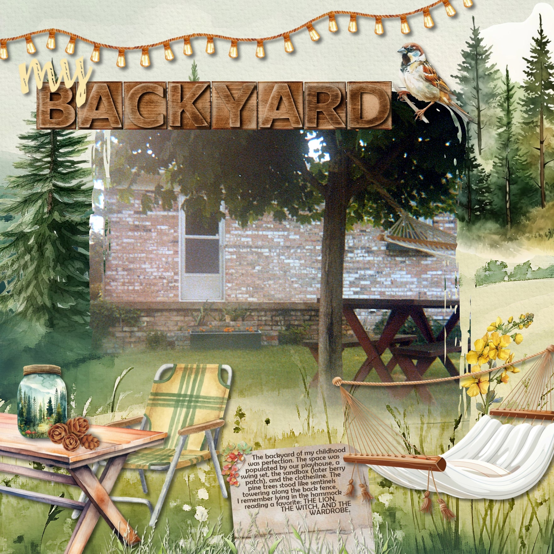 Watercolor Landscape Papers Digital Scrapbook Kit