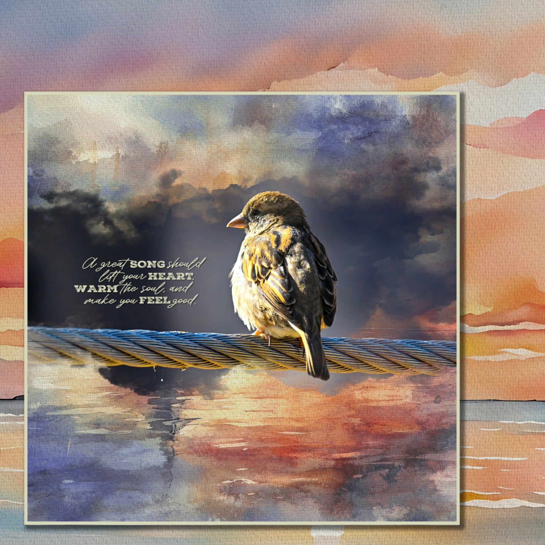 Cape Cod Sunset Watercolor Papers Digital Scrapbook Kit