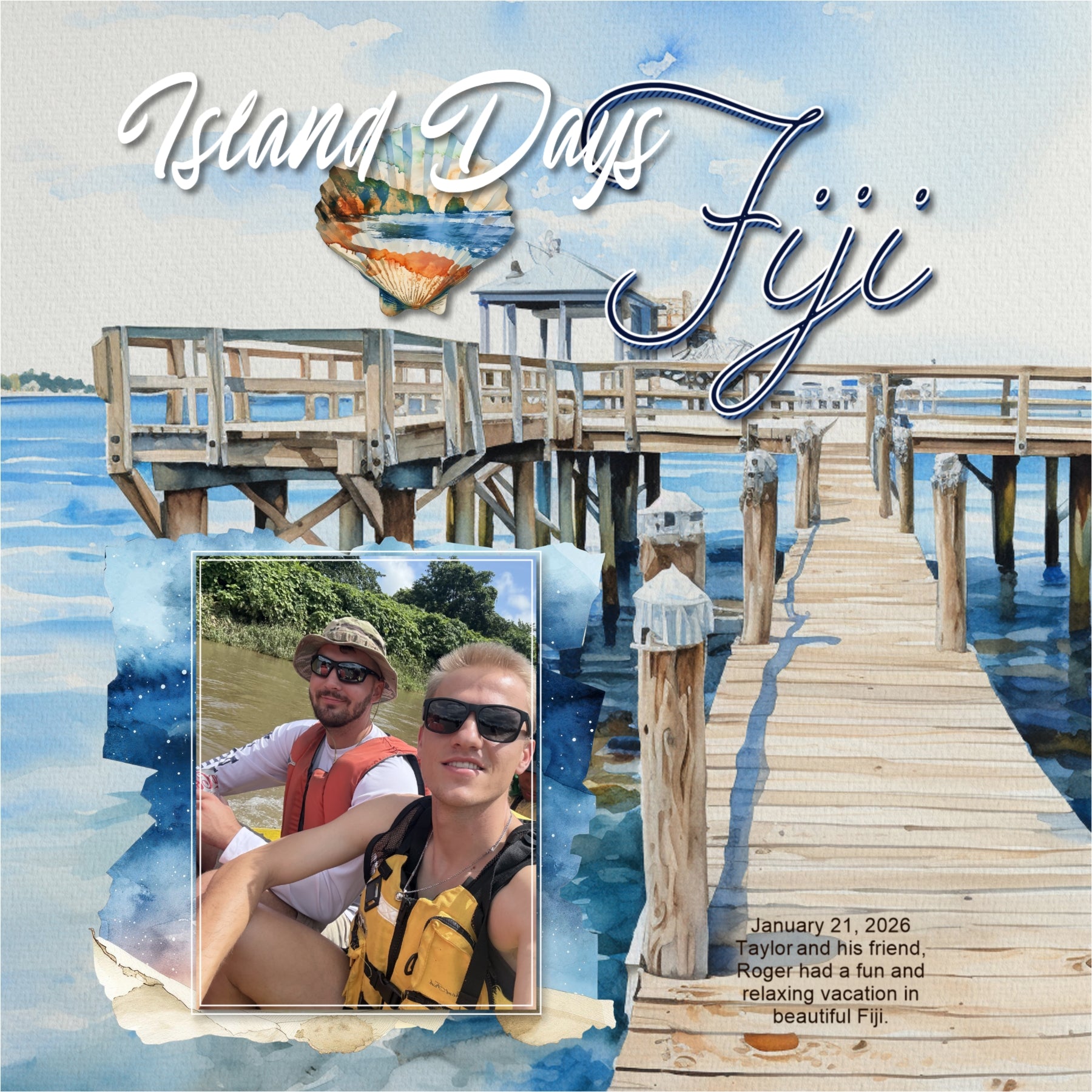 Cape Cod Islands Watercolor Digital Scrapbook Bundle