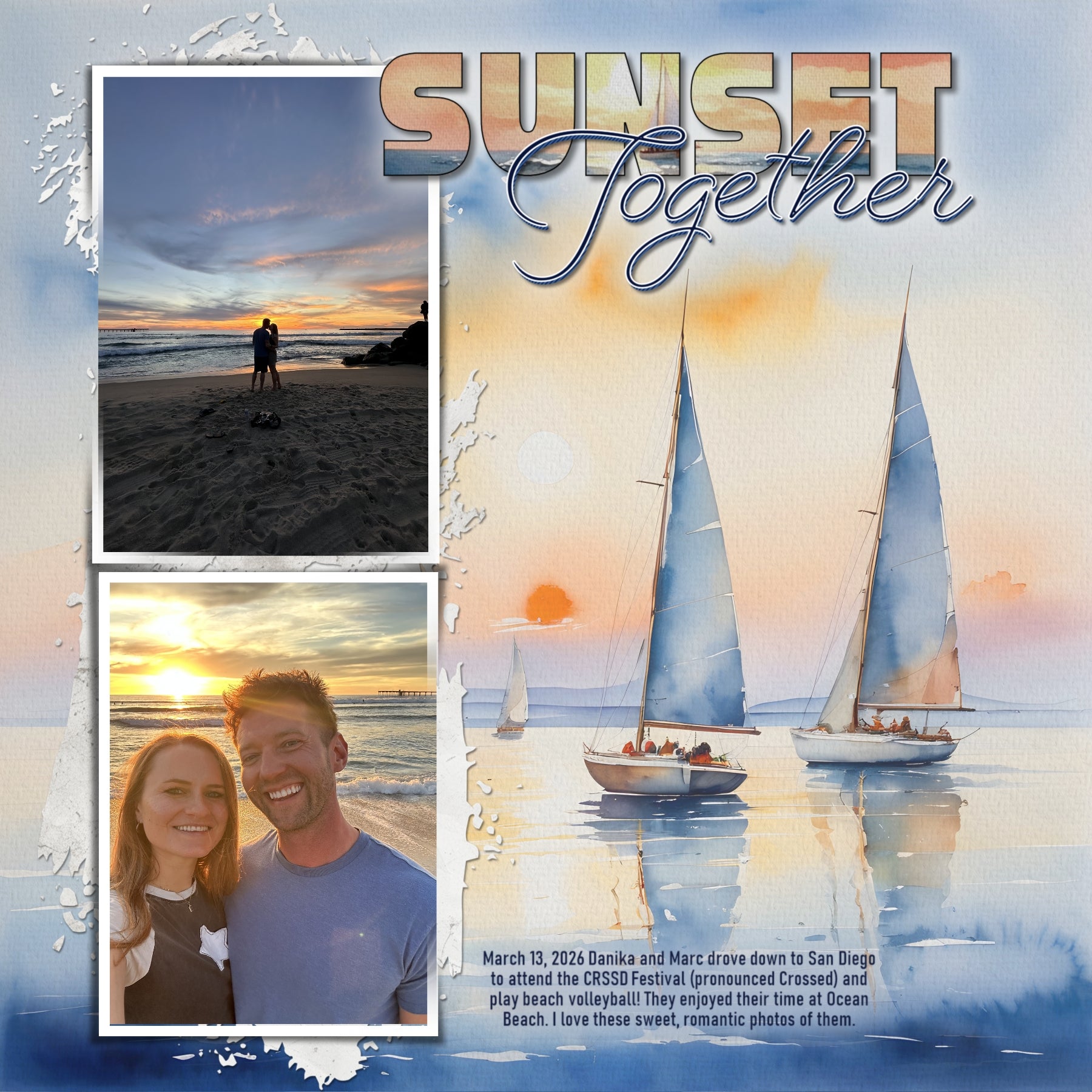 Vintage Nautical Script Alpha Digital Scrapbook Kit