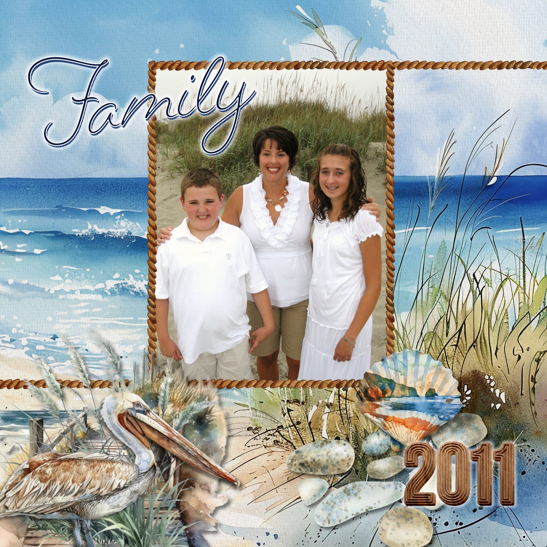 Cape Cod Islands Watercolor Elements Digital Scrapbook Kit