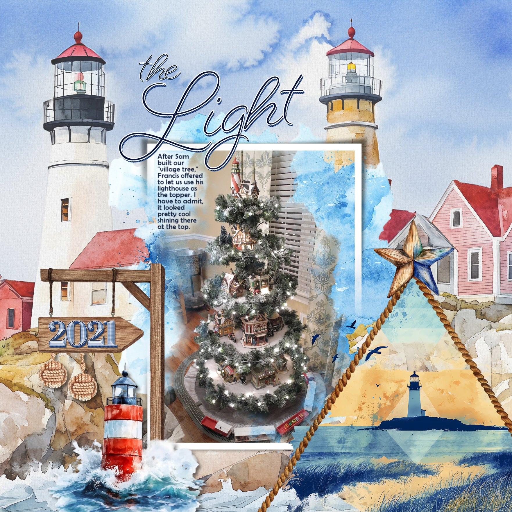 Cape Cod Islands Watercolor Digital Scrapbook Bundle