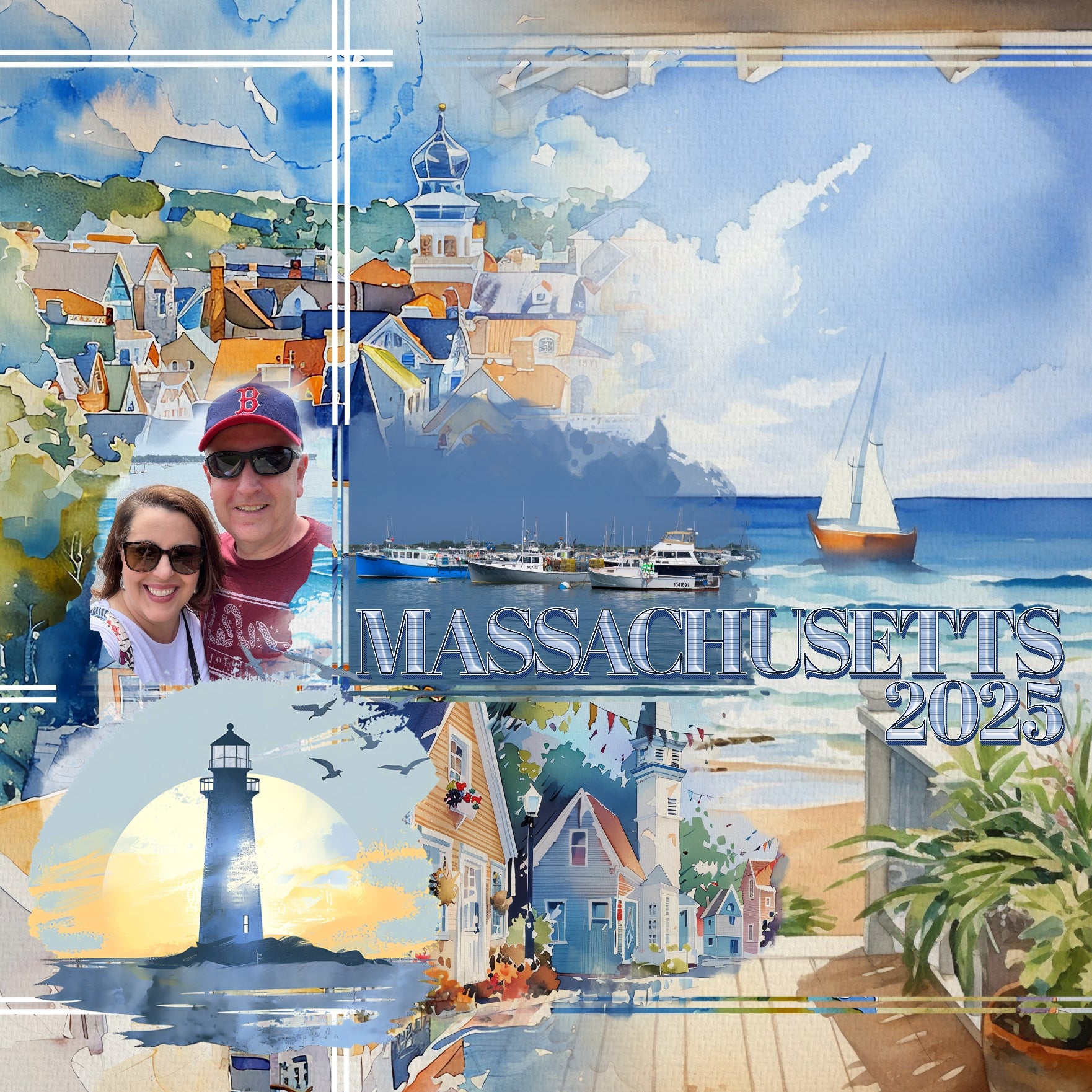 Add these beautiful watercolor nautical embellishments, papers, cluster embellishments, stamps, and alpha set by Lucky Girl Creative digital art to all your digital scrapbooking pages. Great for Cape Cod, coastal Maine, New England, Rhode Island, Outer Banks, North Carolina, Massachusetts South Coast pages, Nantucket, Martha's Vineyard, and other beach and seaside locations. From whale watching and biking the coastal Cape Cod Rail Trail to historical museums and ocean dining, this collection has it all.