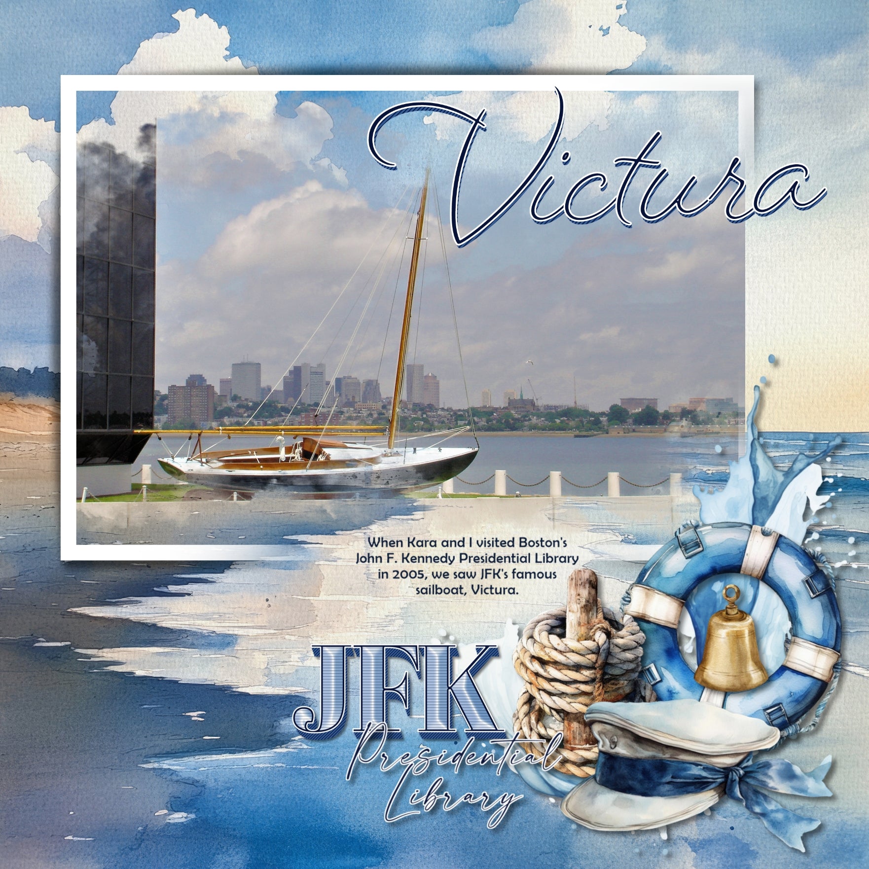 Add these beautiful watercolor nautical embellishments, papers, cluster embellishments, stamps, and alpha set by Lucky Girl Creative digital art to all your digital scrapbooking pages. Great for Cape Cod, coastal Maine, New England, Rhode Island, Outer Banks, North Carolina, Massachusetts South Coast pages, Nantucket, Martha's Vineyard, and other beach and seaside locations. From whale watching and biking the coastal Cape Cod Rail Trail to historical museums and ocean dining, this collection has it all.