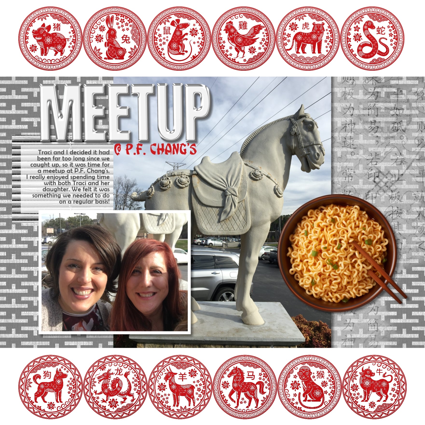 The zodiac calendar is very important in traditional Chinese culture and exists as a reflection of Chinese philosophy and culture. Chinese folkways held that one's personality is related to the attributes of their zodiac animal - Rat, Ox, Tiger, Rabbit, Dragon, Snake, Horse, Goat, Monkey, Rooster, Dog, and Pig. These traditional paper cut embellishments by Lucky Girl Creative digital art for digital scrapbooking are great for vacations to Asia and China as well as celebrating the Chinese New Year.