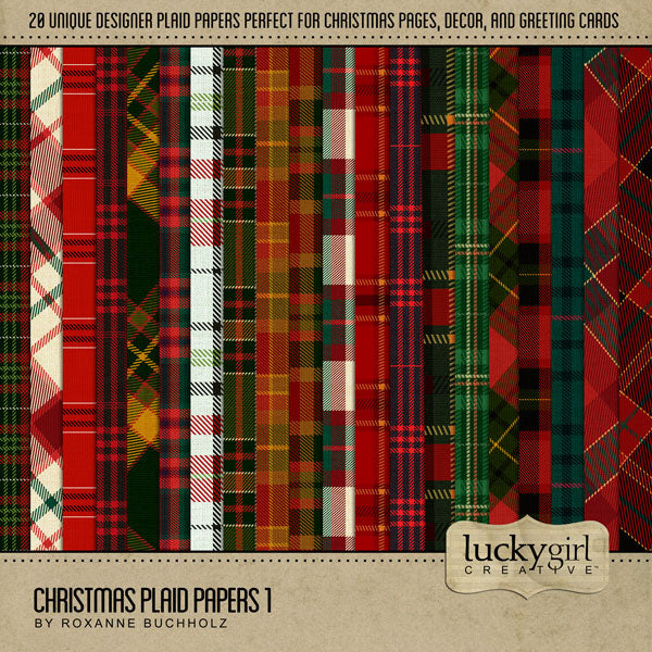 Celebrate Christmas with these delightful tartan plaid holiday background papers by Lucky Girl Creative! Great for holiday and travel pages to Ireland, Scotland, or the United Kingdom.