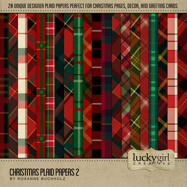 Celebrate Christmas with these delightful tartan plaid holiday background papers by Lucky Girl Creative! Great for holiday and travel pages to Ireland, Scotland, or the United Kingdom.