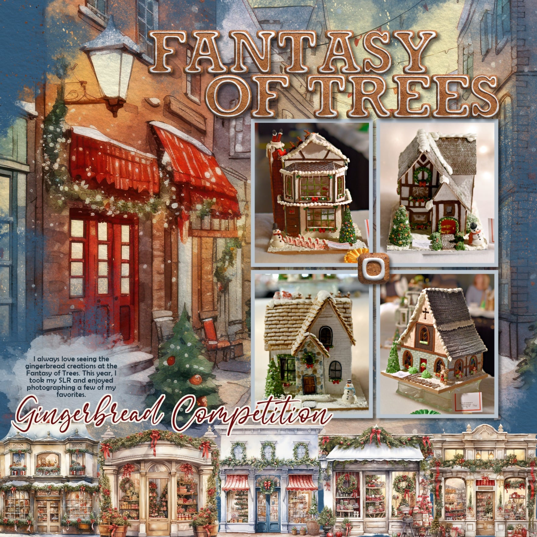 Perfect for Christmas, preserving family traditions, winter, and holiday shopping in quaint Christmas villages and town shops, this digital art watercolor embellishments kit by Lucky Girl Creative will add the perfect touch of charm to all your digital scrapbooking pages. This embellishments kit is NOT included in any bundle.