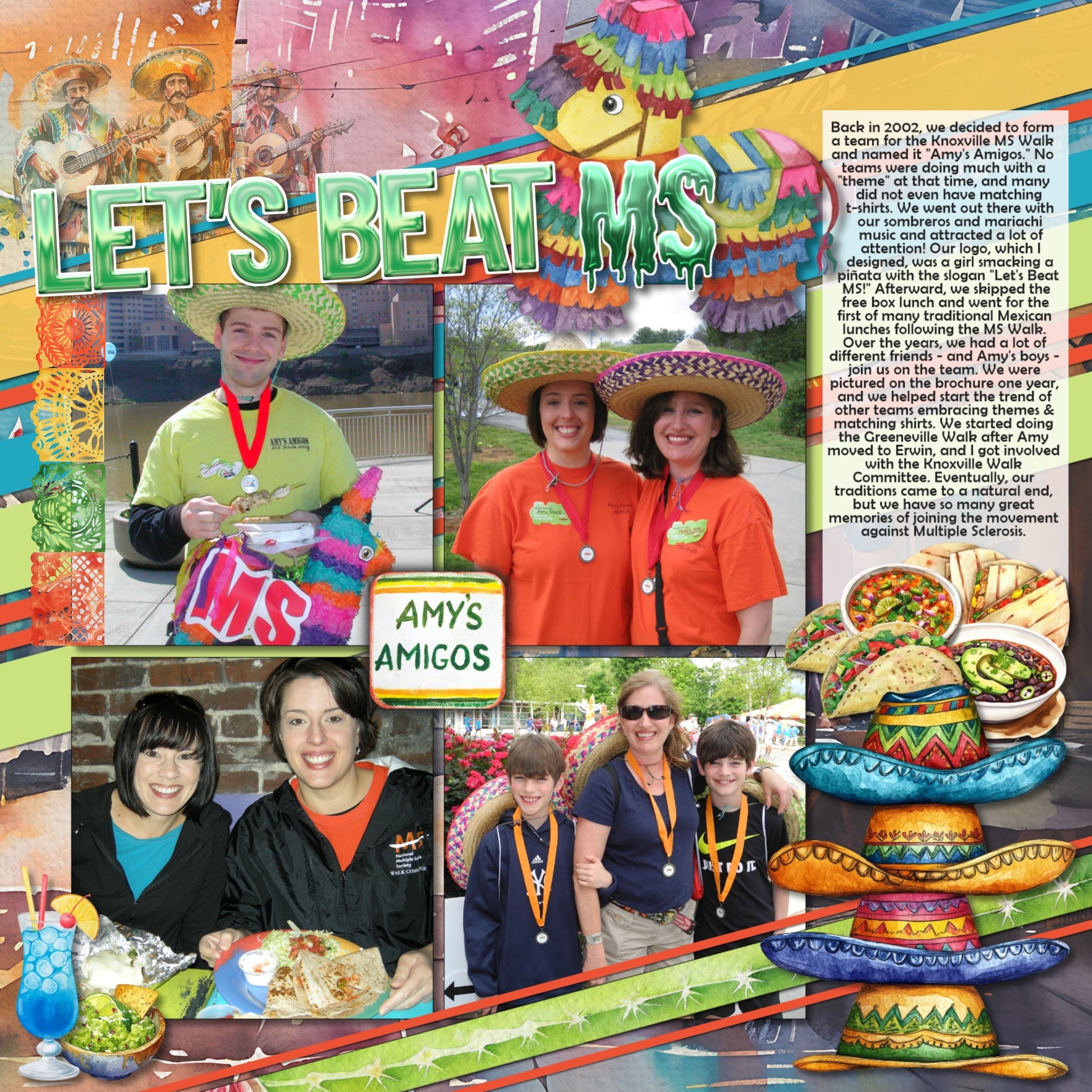 Cinco de Mayo Watercolor Clusters Digital Scrapbook Kit