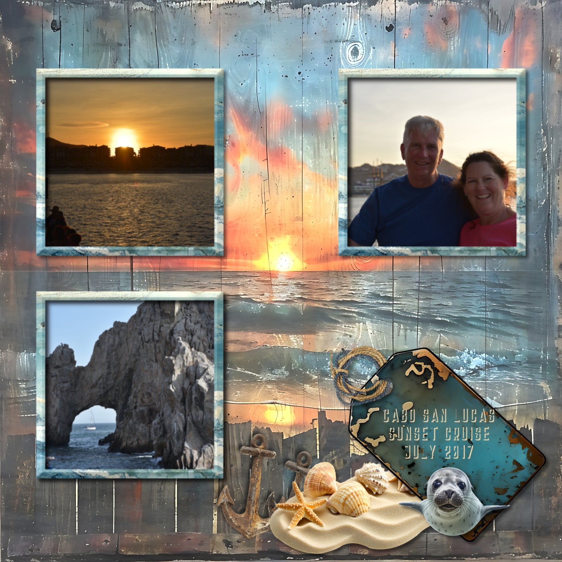 Coastal Calm Mini Elements Digital Scrapbook Kit