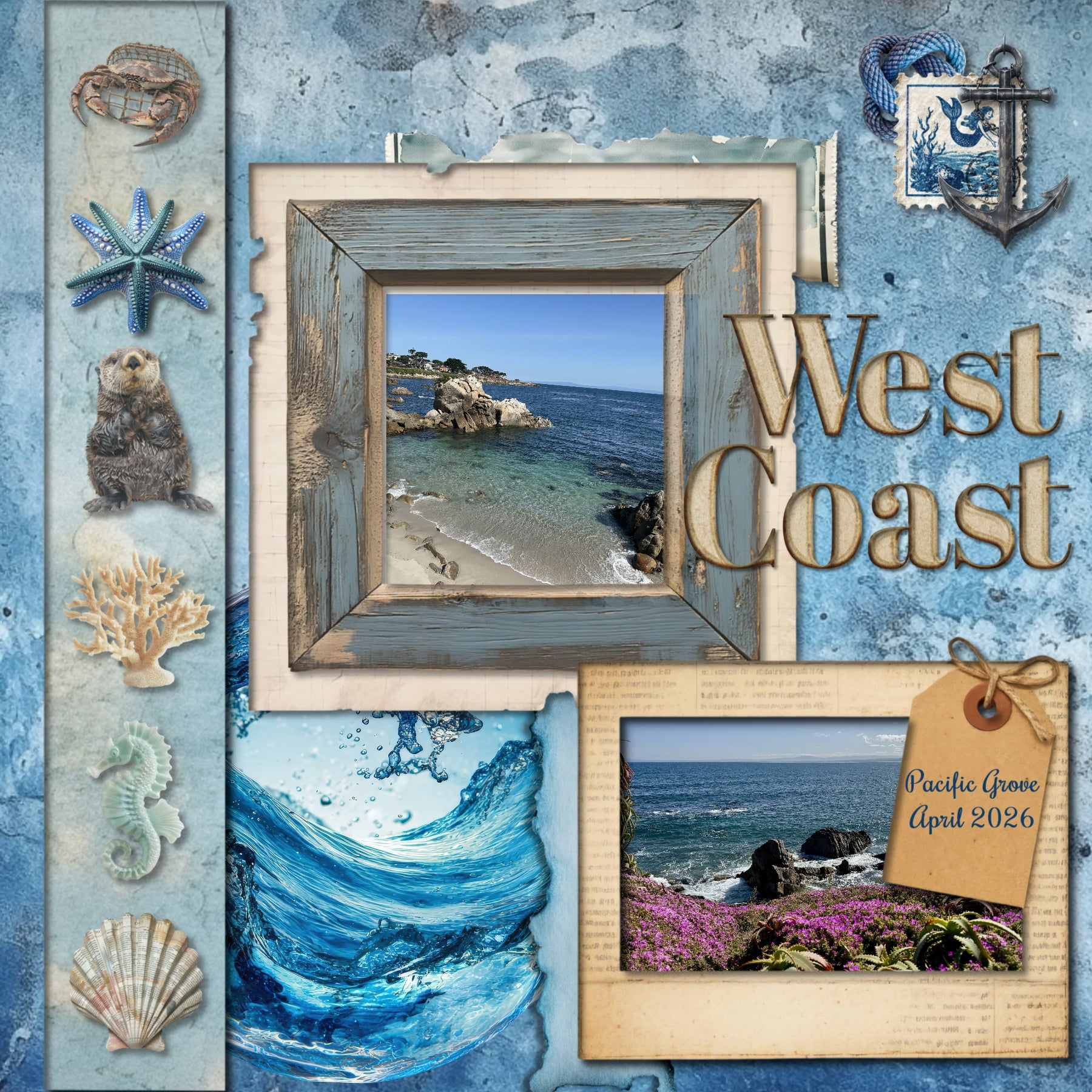 Peaceful and calm, these coastal inspired embellishments, papers, and alpha set by Lucky Girl Creative digital art will add a warm touch to all your digital scrapbooking pages. Perfect for beach vacations, sailing and fishing adventures, trips to the seaside, ocean adventures, and even the aquarium with delightful sea life. Embellishments include seagull, crab, crab trap, puffer fish, fish, otter, sea slug, seahorse, seal, shark, whale, beach chair, lounge chair, beach, ocean, coast, sea, coastal, decor