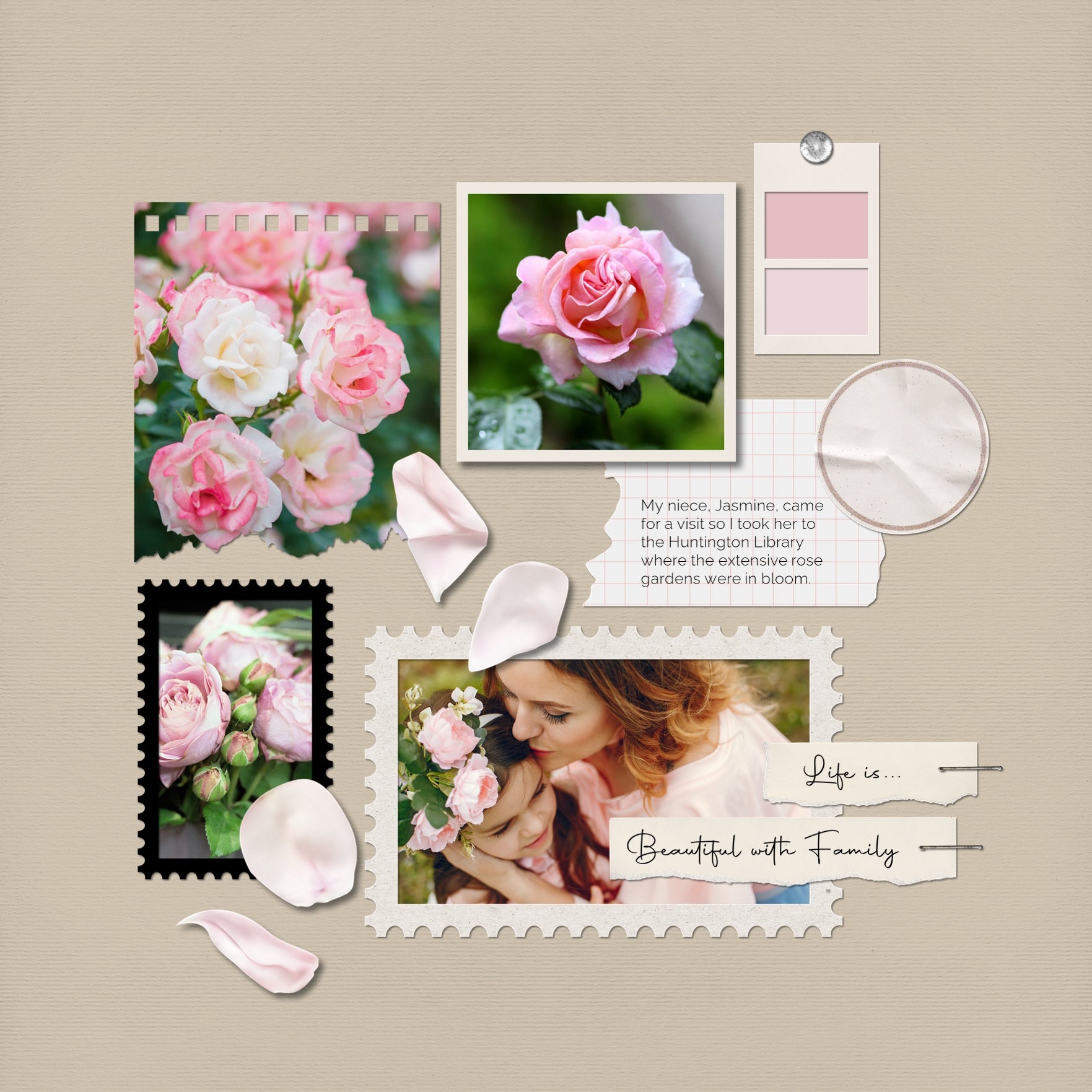 Designed with spring and early summer in mind, these beautiful embellishments and papers by Lucky Girl Creative highlight a color palette which is completely customizable and meant to accent your photos no matter the theme or occasion. Versatile enough for everyday, the bits of nature are designed to accent your favorite photos and allow your creativity to soar.