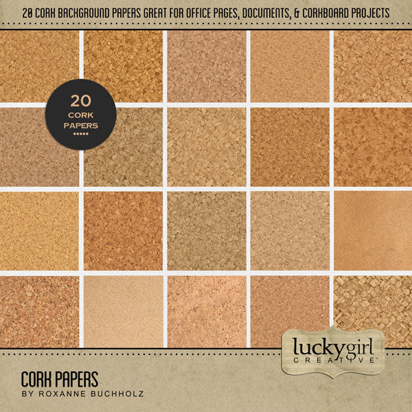 There are so many things going on around an office! From managing and marketing, to hiring and firing, and everything in between. Document what goes on in your business world with these cork background papers by Lucky Girl Creative digital art. Great for creating a pinboard look and school activities, too! This kit is included in the Office Bundle 2.
