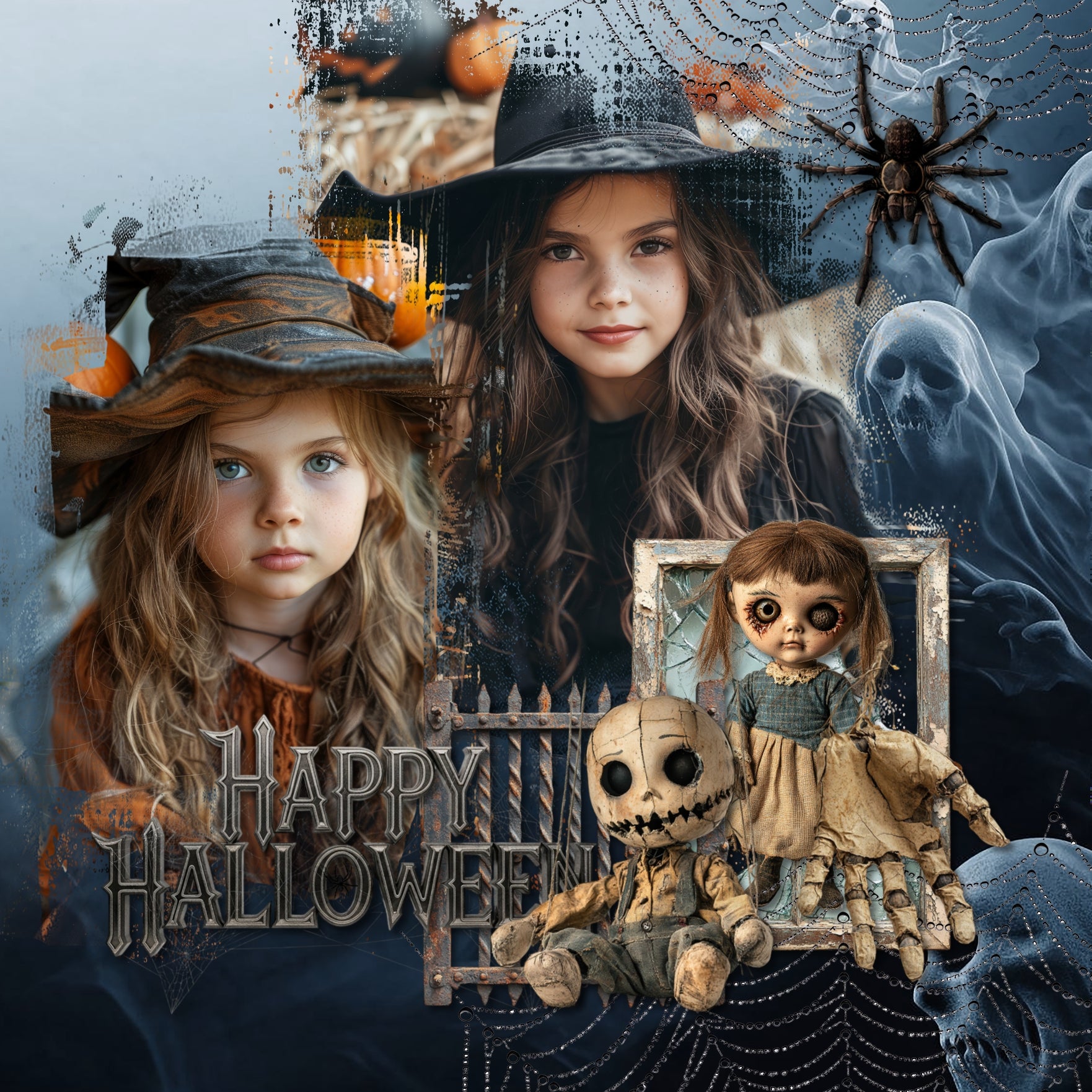 Step into the shadows with a Halloween collection filled with creepy charm, eerie details, and wickedly haunted embellishments and papers by Lucky Girl Creative digital art! This digital scrapbooking kit contains the Creepy Halloween Elements and Creepy Halloween Papers.