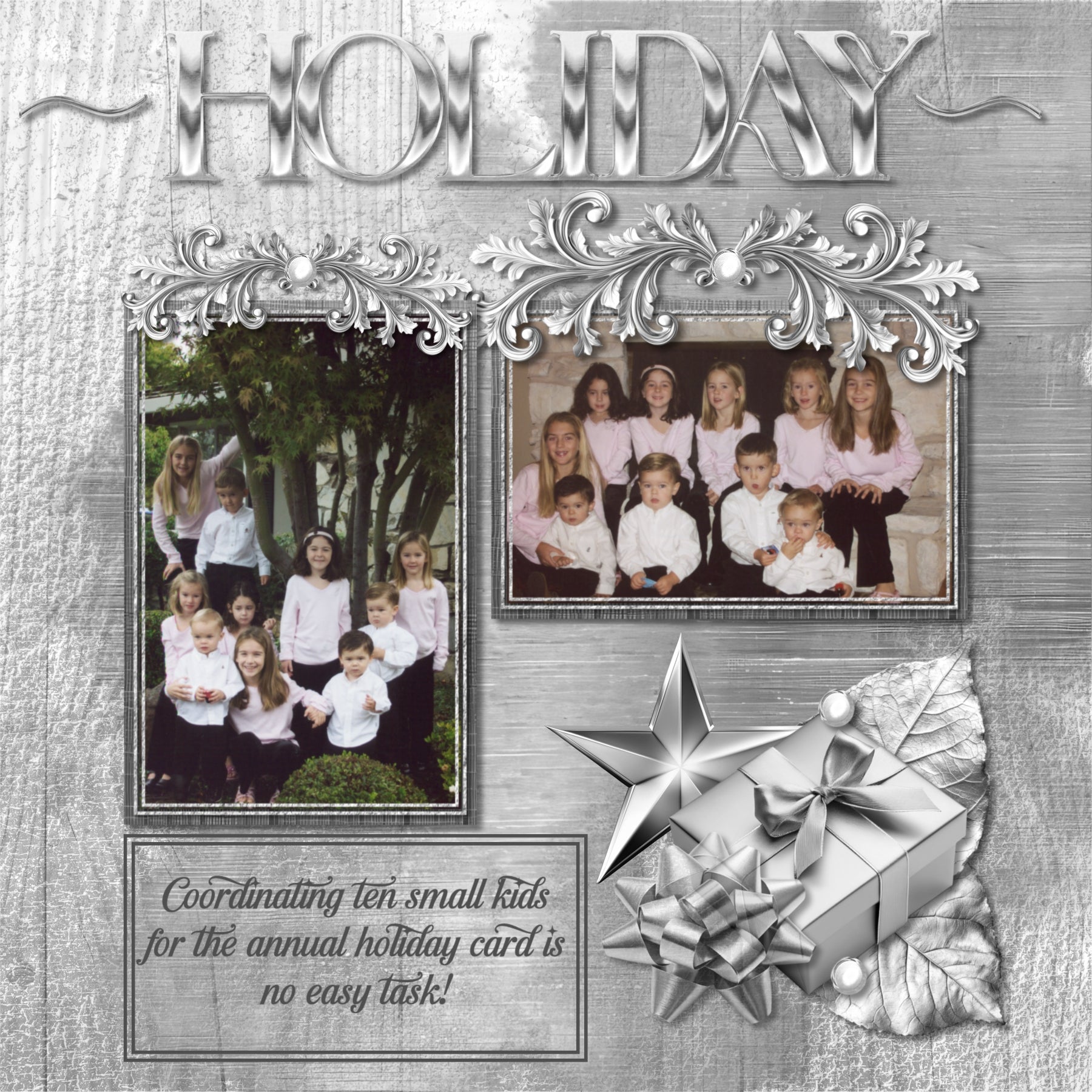 Collect the entire series of Curated Colors by Lucky Girl Creative digital art! Access your digital art in easy-to-use coordinated color palettes. Add these silver embellishments, textured and wood papers, alpha set, and everyday wire word art to all your digital scrapbooking pages and mix-and-match them on various projects throughout the year! Silver embellishments include fish, dog, puppy, futuristic automobile, car, heart balloon, star balloons, banner, pennant, basket, eye dropper, bow tie, and more.