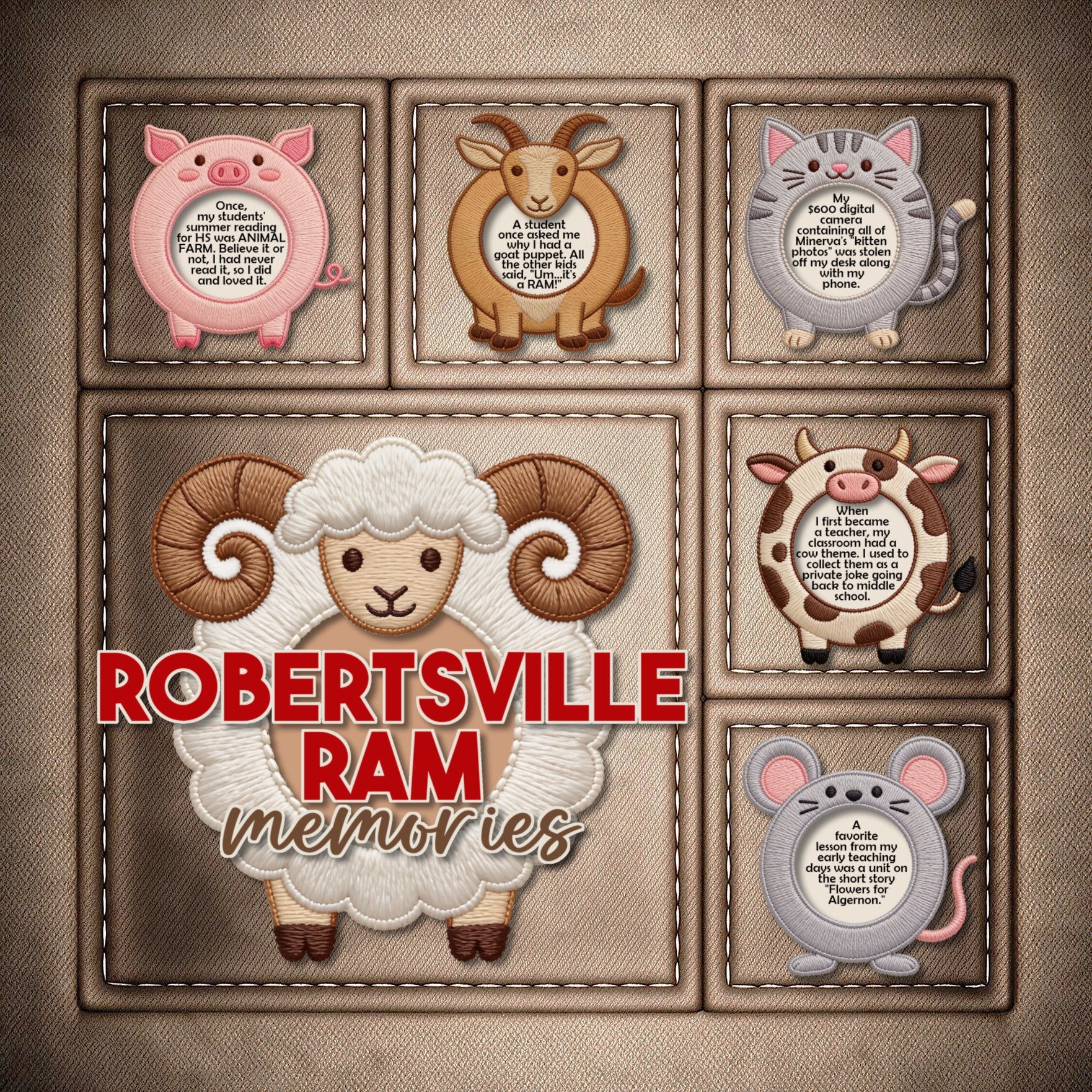 Brown Twill Collage Digital Scrapbook Paper Pack 1