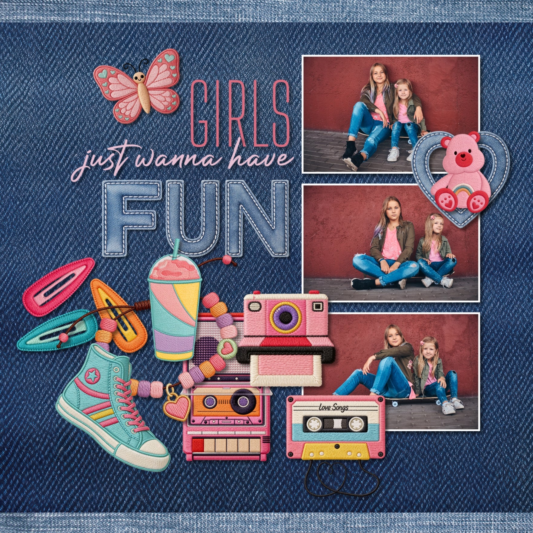 Designed for everyday use, you can create one-of-a-kind page titles with these denim alphabet letters, numbers, and most punctuation by Crafty Clover. This alpha set is available as individual embellishments only. This kit is NOT included in any bundle.