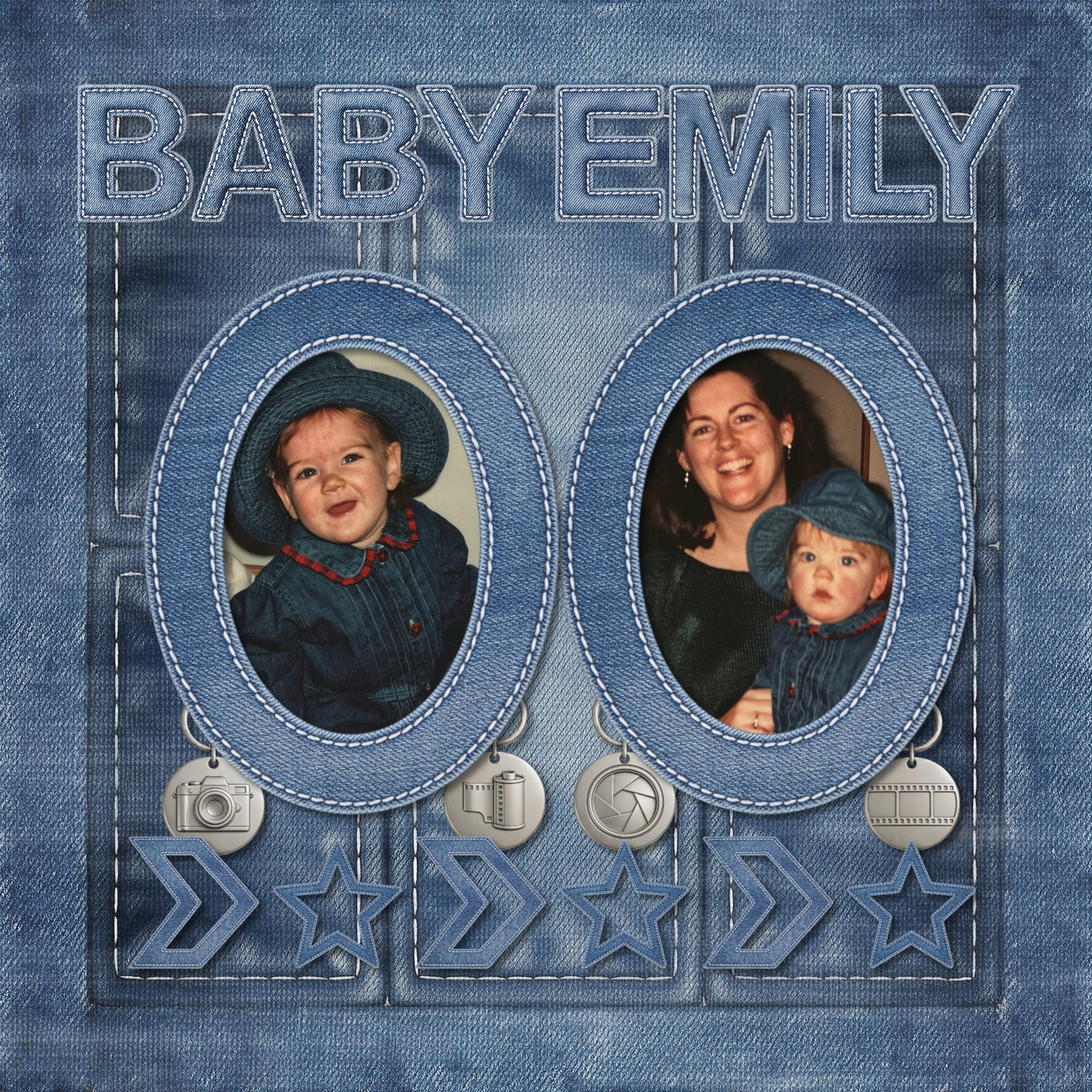Make quick and easy collage pages with these grid background papers in blue jean denim with decorative stitching by Crafty Clover digital art. Each paper in the set is designed to mix-and-match for a consistent look and feel. Add your photos and embellishments to each grid section or feel free to think outside the box. Easily colorized by adjusting the Hue or using Color Wash. This kit is NOT included in any bundle.