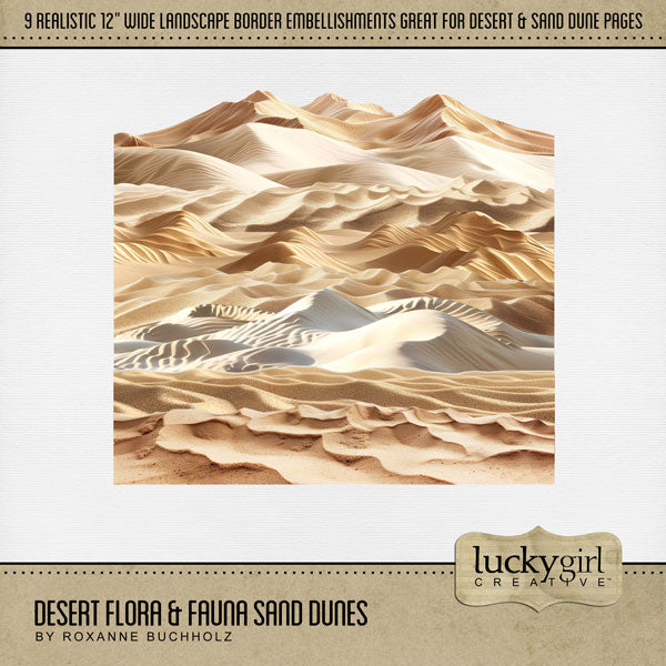 Explore nature and the outdoors with these beautiful digital scrapbooking sand dune embellishments by Lucky Girl Creative digital art that are 12" in length. Great for desert, the Southwest, Mexico, California, Texas, the beach, and more! The Desert Flora & Fauna Sand Dunes is included in the Desert Flora & Fauna Mega Bundle.