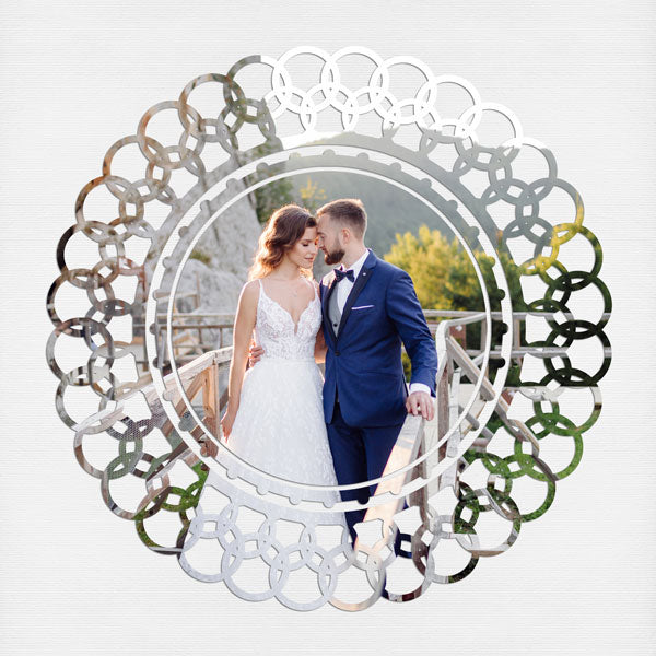 With 4 unique digital scrapbooking designs, these decorative round photo masks by Lucky Girl Creative digital art are supplied as both standard and inverse embellishment overlays for maximum flexibility. These circle masks are perfect for highlighting any special occasion or theme, especially wedding, baby, and vintage heritage. Fill with color, paper, or your favorite photo to create a one-of-a-kind image.