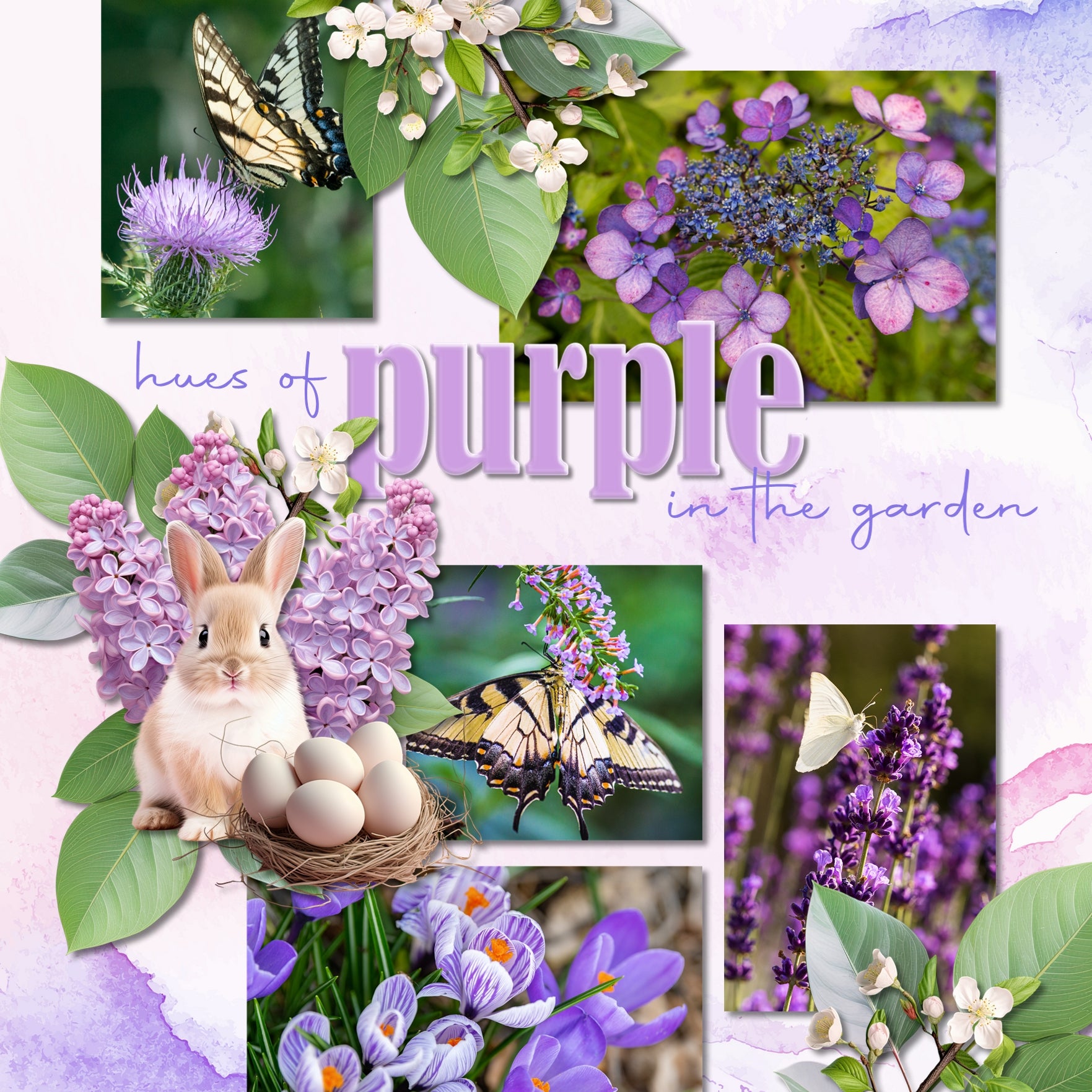 These fun and bright realistic digital scrapbooking embellishments by Lucky Girl Creative digital art are perfect for all your Easter, spring, and flower garden pages. Imagine the cute Easter Egg Hunt and Easter Bunny pages you could make!