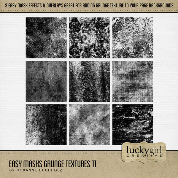 Easy Masks Grunge Textures 11 - 15 Digital Scrapbook Bundle