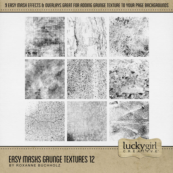 Easy Masks Grunge Textures 11 - 15 Digital Scrapbook Bundle
