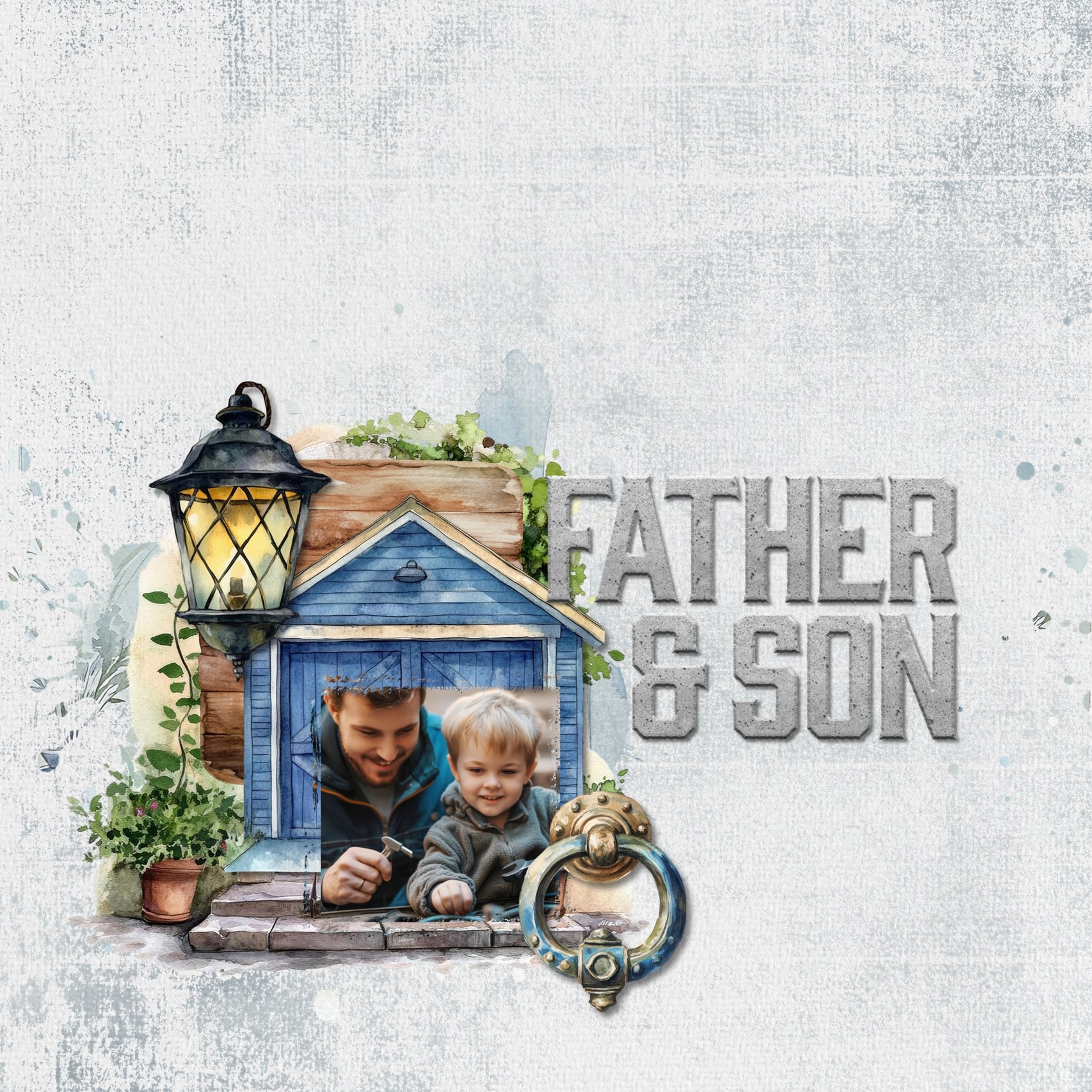 Easy Masks Grunge Textures 11 - 15 Digital Scrapbook Bundle