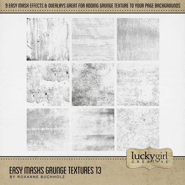 Easy Masks Grunge Textures 11 - 15 Digital Scrapbook Bundle