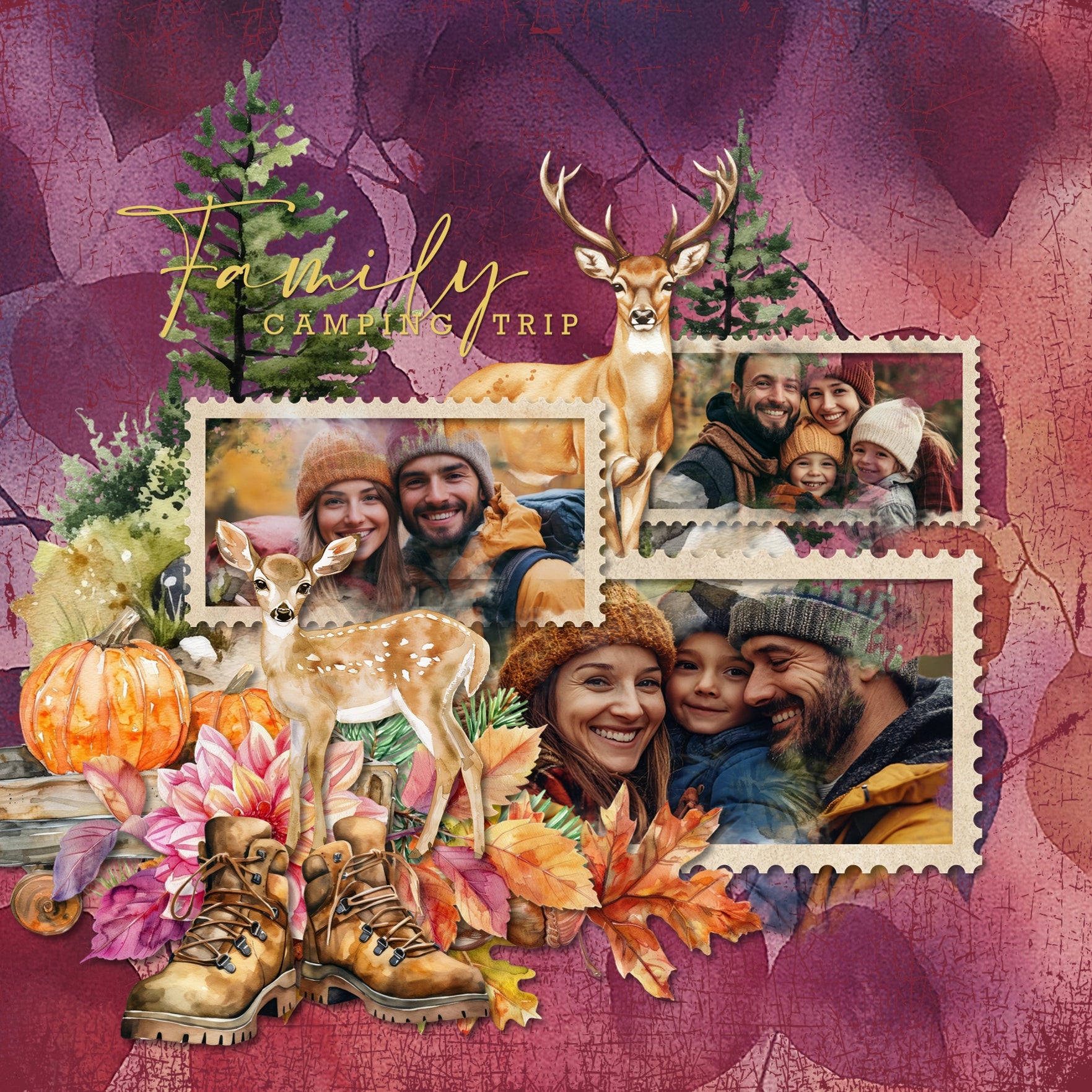 Easy Masks Grunge Textures 11 - 15 Digital Scrapbook Bundle