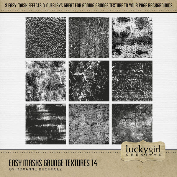 Easy Masks Grunge Textures 11 - 15 Digital Scrapbook Bundle