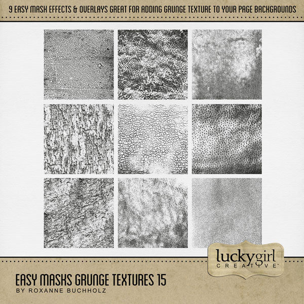 Easy Masks Grunge Textures 11 - 15 Digital Scrapbook Bundle