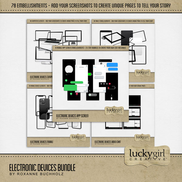 Electronic Devices Mobile Digital Scrapbook Kit