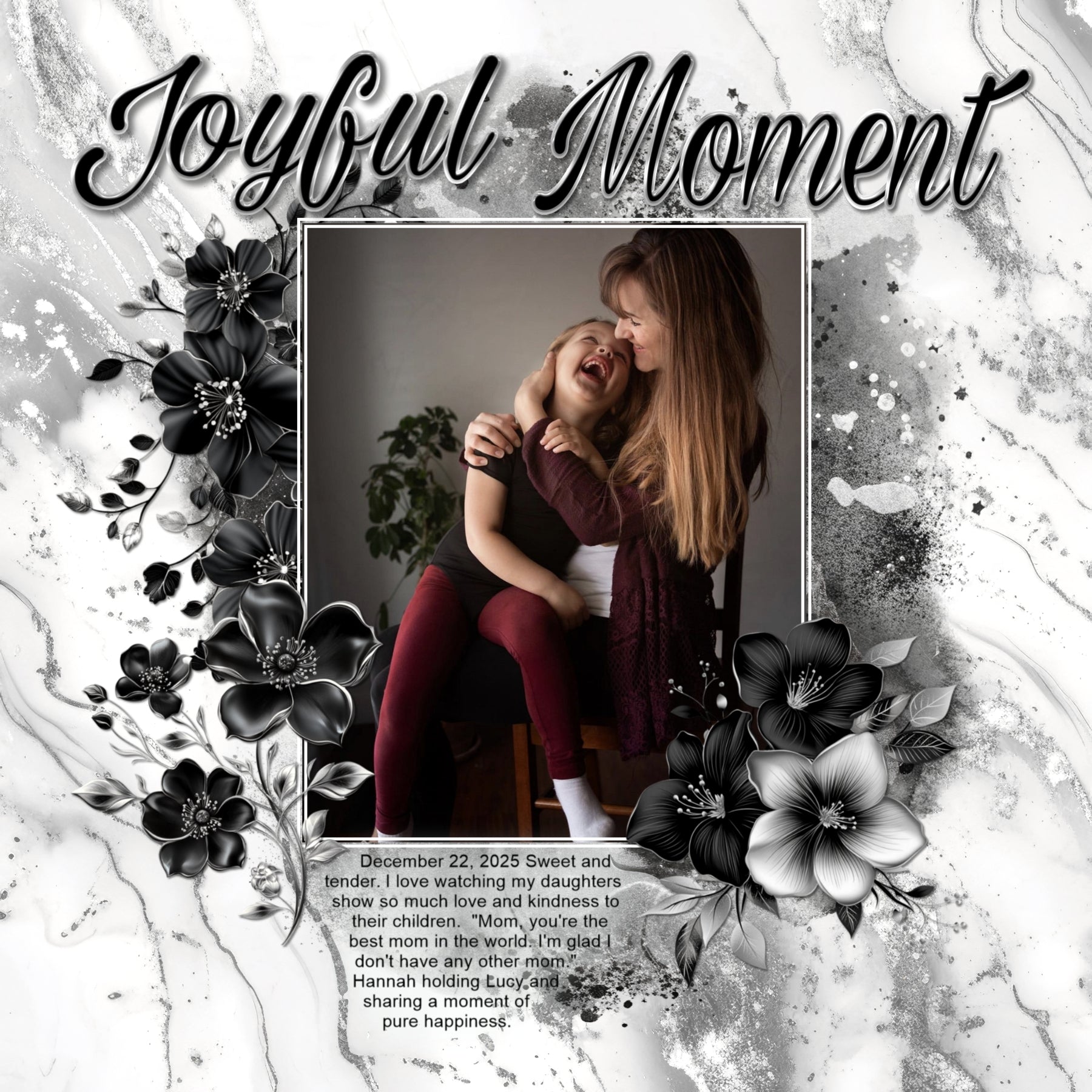 Celebrate all the special occasions in life with this beautiful bundle of black and silver embellishments, papers, and script alpha set by Lucky Girl Creative digital art. Great for wedding, anniversary, birthday, prom, black tie events, graduation, and more. Embellishments include a variety of flowers and black and silver scatters of stardust glitter. Papers include black and silver plus white and silver marble papers. Alpha is a beautiful black and silver script.