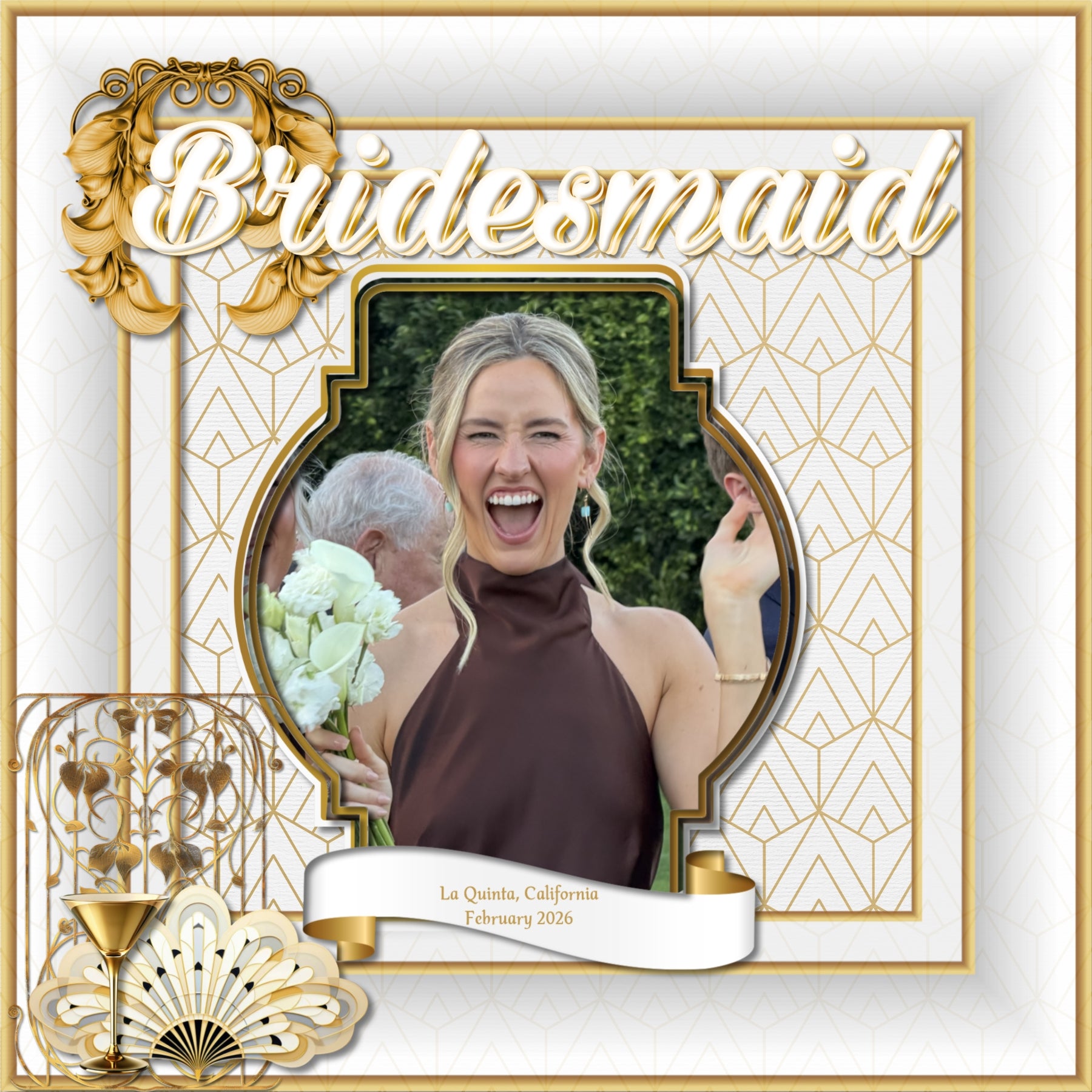 Accent your special occasions, as well as everyday pages, with these beautiful and versatile gold and white embellishments, patterned background papers, and script alpha set by Lucky Girl Creative digital art for digital scrapbooking. Great for New Year, wedding, graduation, birthday, anniversary, prom and other black tie events.