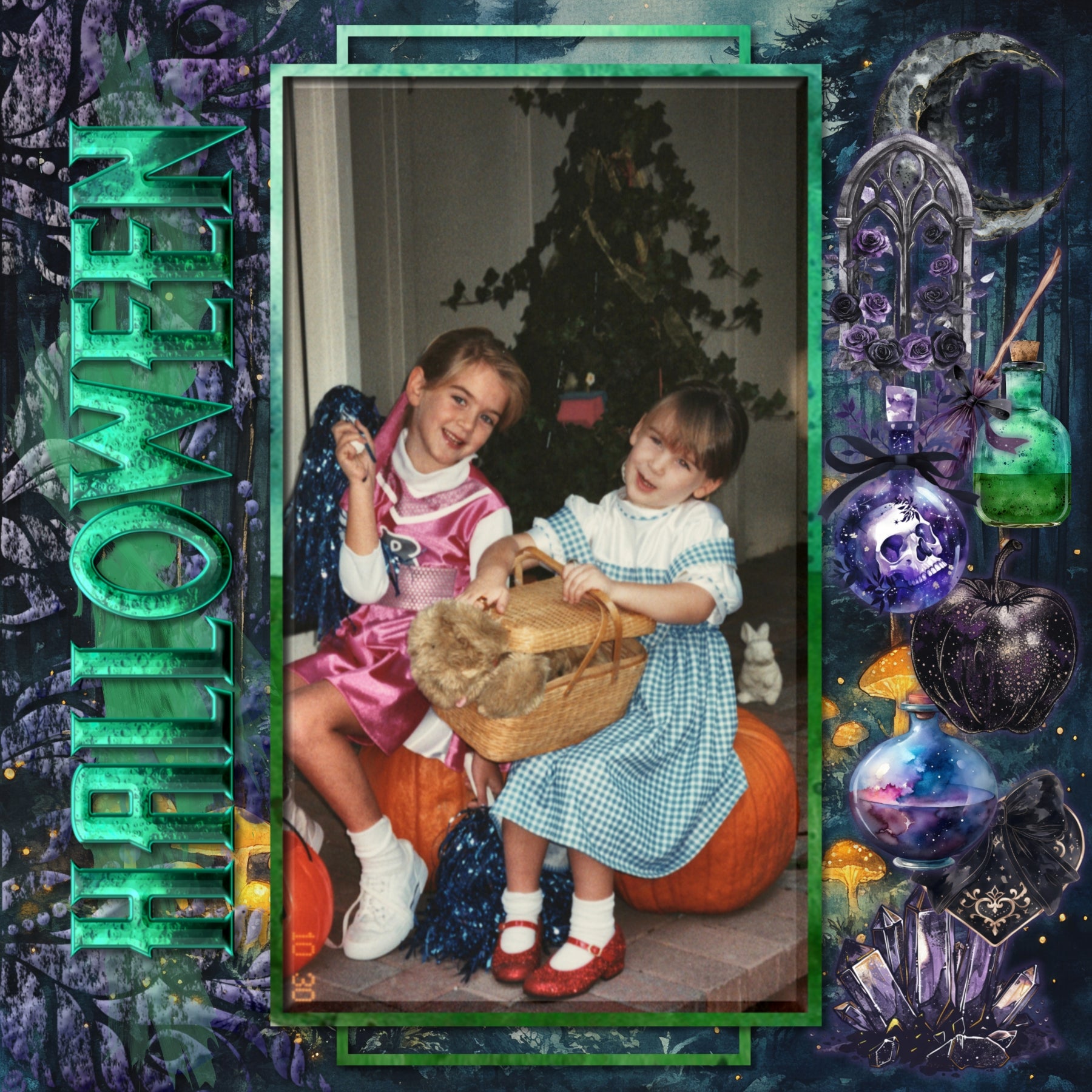 Capture the fairytale moments of childhood with this watercolor fantasy bundle by Lucky Girl Creative digital art filled with fantasy fairytale villain embellishments, clusters, papers, and magical alpha set - great for Halloween digital scrapbooking pages! Fairy tale embellishments include crow, blackbird, cat, goat, octopus, owl, snake, black swan, apple, banshee, book, candelabra, candle, cape, castle, cauldron, black cloud, crown, cross, crypt, crystal ball, crystals, curtain, drapes, gothic door