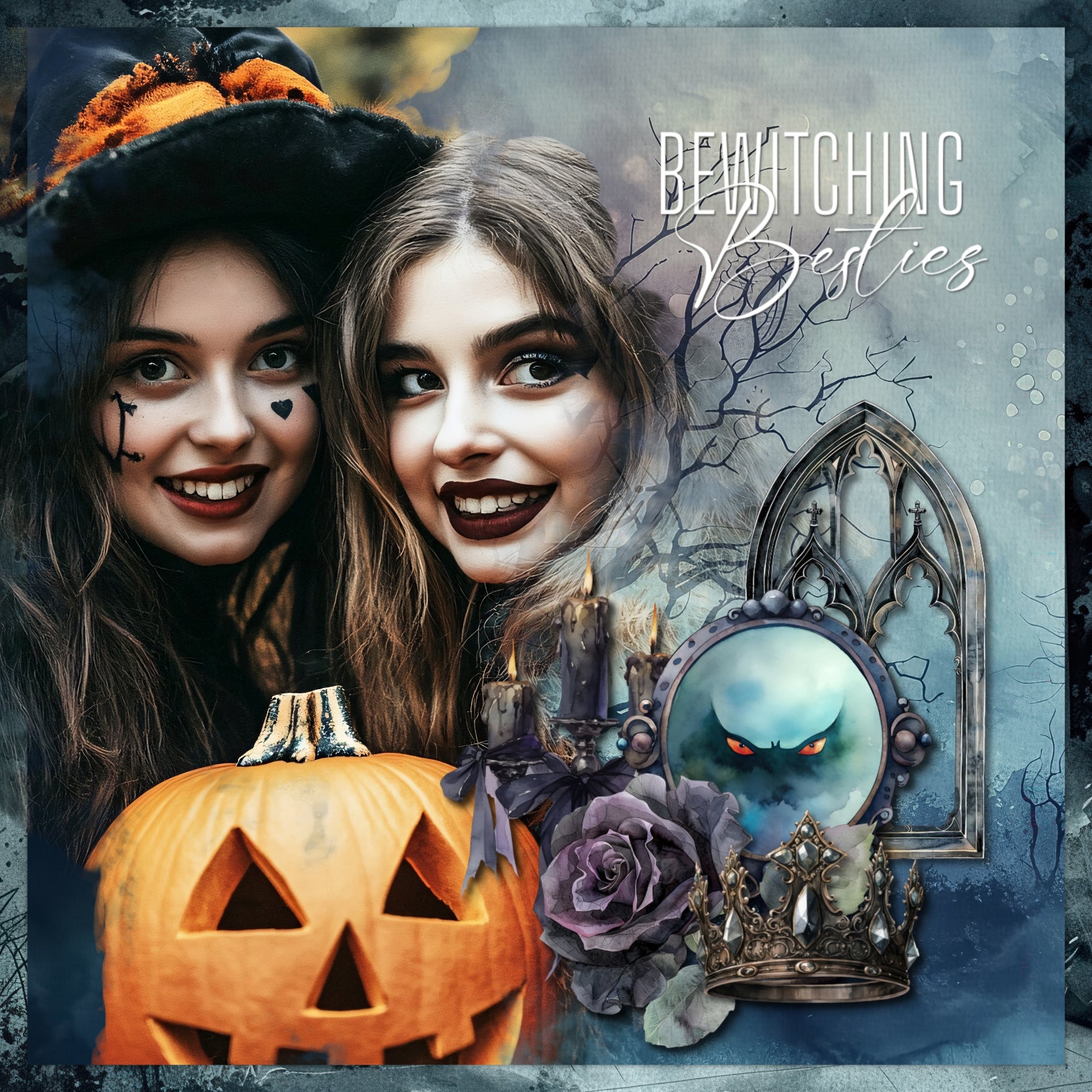 Capture the fairytale moments of childhood with this watercolor fantasy bundle by Lucky Girl Creative digital art filled with fantasy fairytale villain embellishments, clusters, papers, and magical alpha set - great for Halloween digital scrapbooking pages! Fairy tale embellishments include crow, blackbird, cat, goat, octopus, owl, snake, black swan, apple, banshee, book, candelabra, candle, cape, castle, cauldron, black cloud, crown, cross, crypt, crystal ball, crystals, curtain, drapes, gothic door