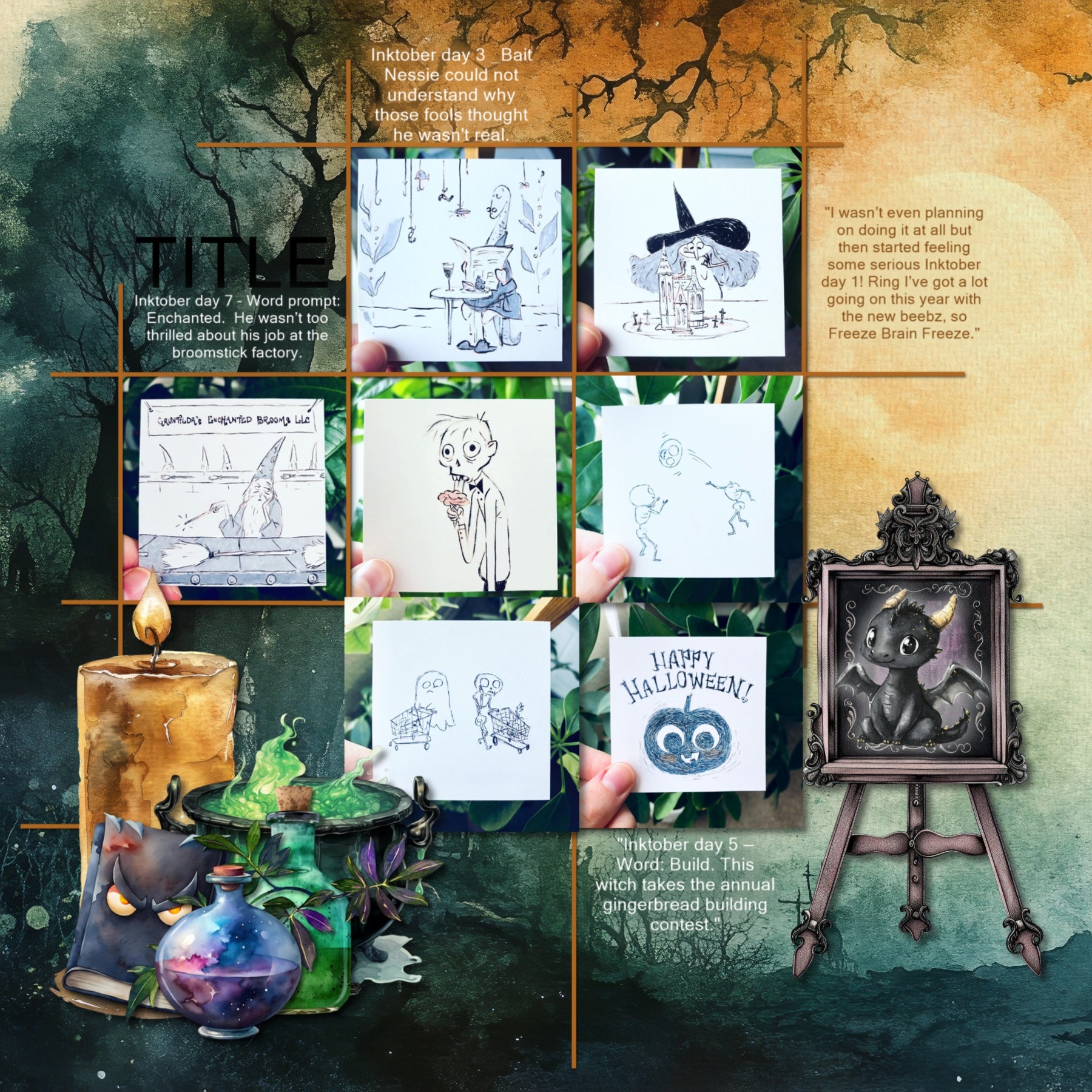 Capture the fairytale moments of childhood with this watercolor fantasy bundle by Lucky Girl Creative digital art filled with fantasy fairytale villain embellishments, clusters, papers, and magical alpha set - great for Halloween digital scrapbooking pages! Fairy tale embellishments include crow, blackbird, cat, goat, octopus, owl, snake, black swan, apple, banshee, book, candelabra, candle, cape, castle, cauldron, black cloud, crown, cross, crypt, crystal ball, crystals, curtain, drapes, gothic door
