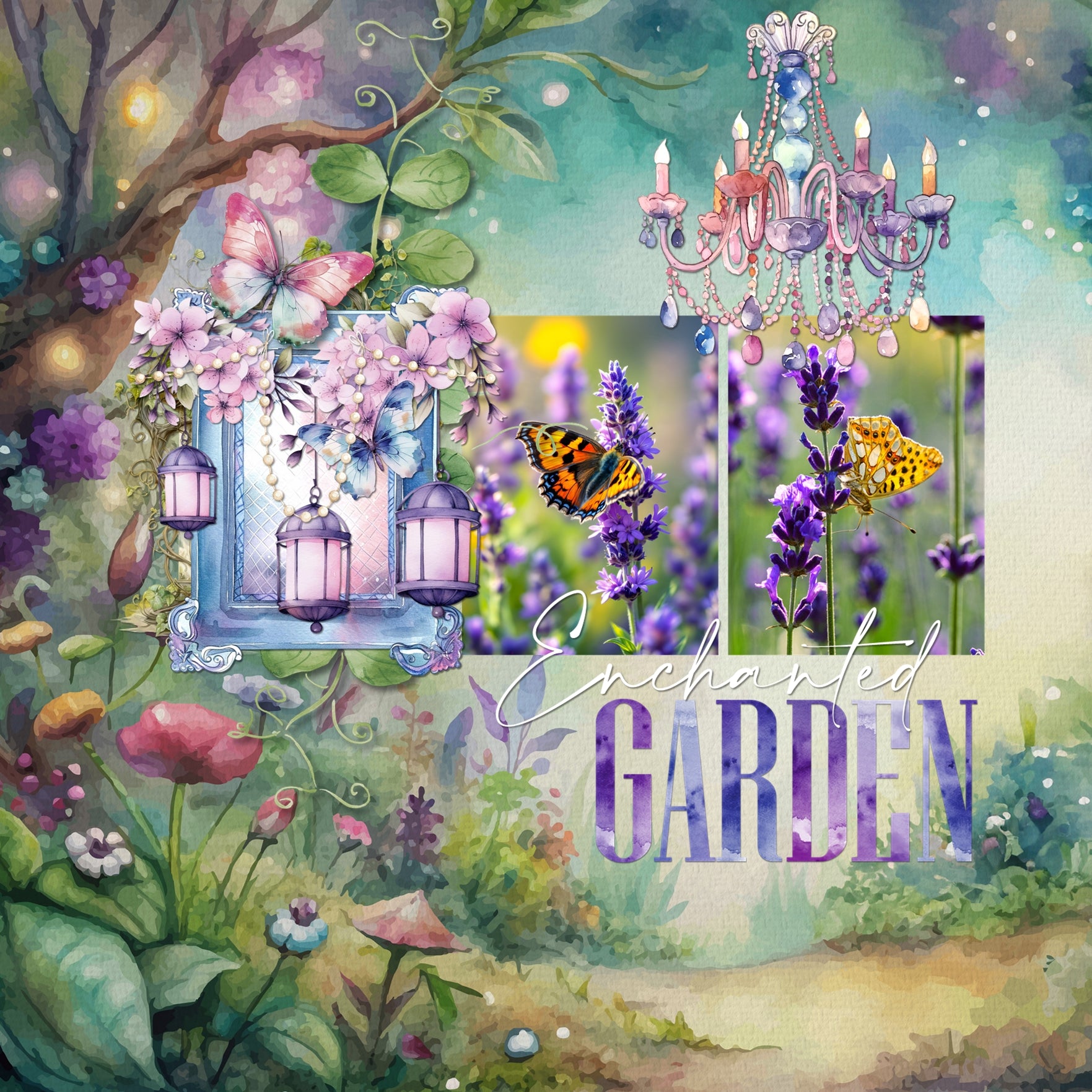 Capture the fairytale moments of childhood with this beautiful, watercolor kit filled with fantasy embellishments, clusters, papers, and golden alpha set by Lucky Girl Creative digital art designed for a princess. Great for little girls, baby, and Mother's Day! Fairy tale embellishments include bluebird, chickadee, bird, butterfly, dragon, elk, goose, horse, mouse, sheep, swan, unicorn, beanstalk, pea, canopy bed, book, candelabra, candle, carriage, castle, tower, chandelier, grandfather clock, crown, tiara