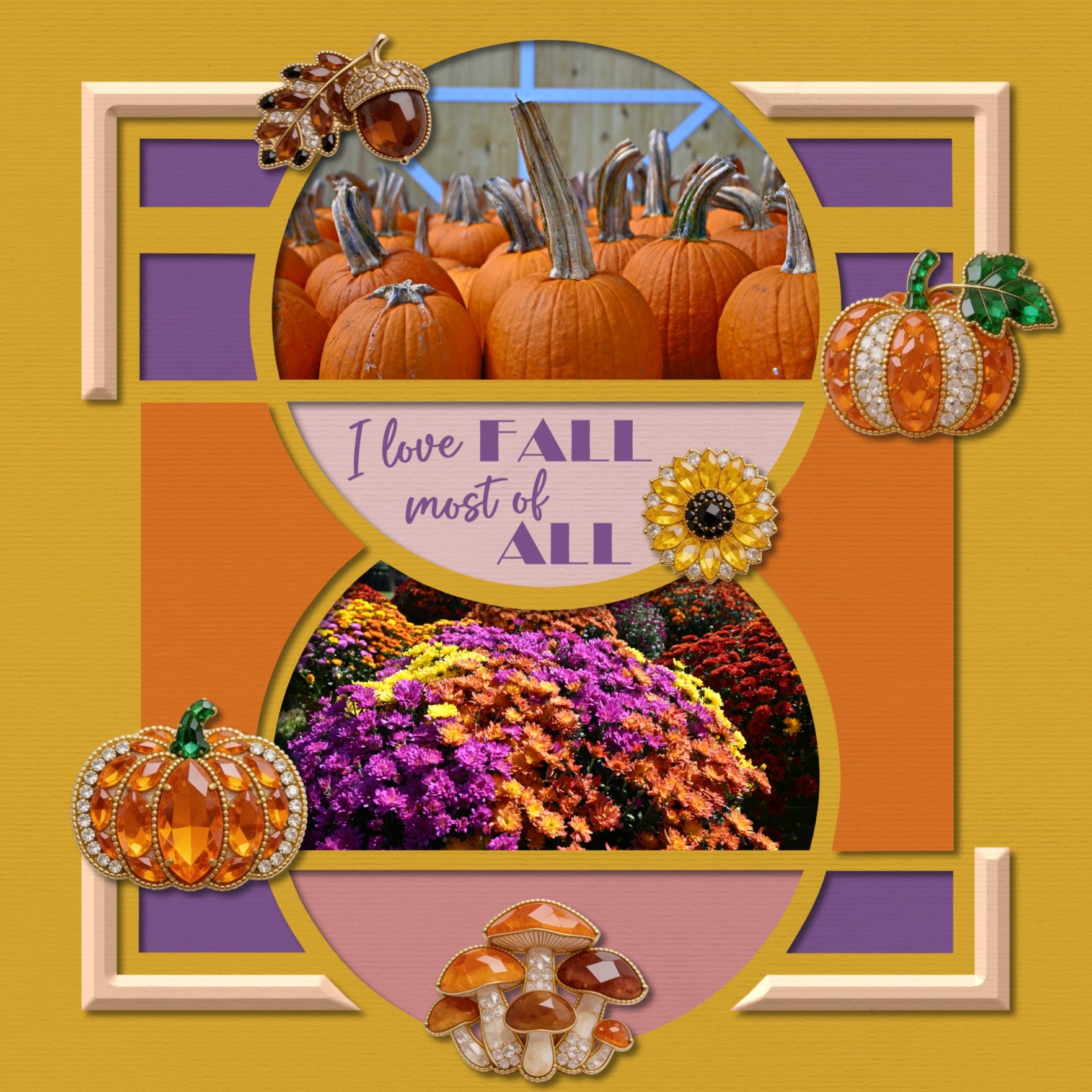 Autumn Glam Gems Digital Scrapbook Kit