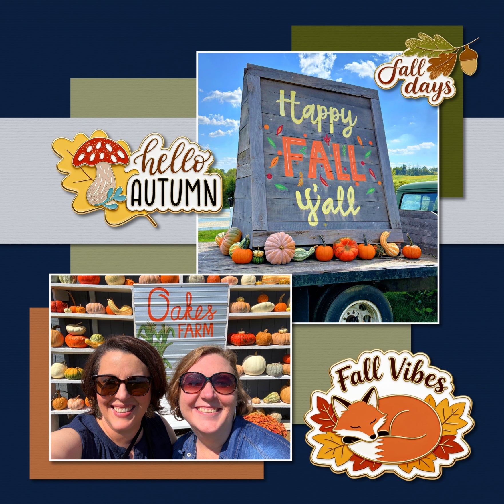 Fall Days Enamel Pins Digital Scrapbook Kit