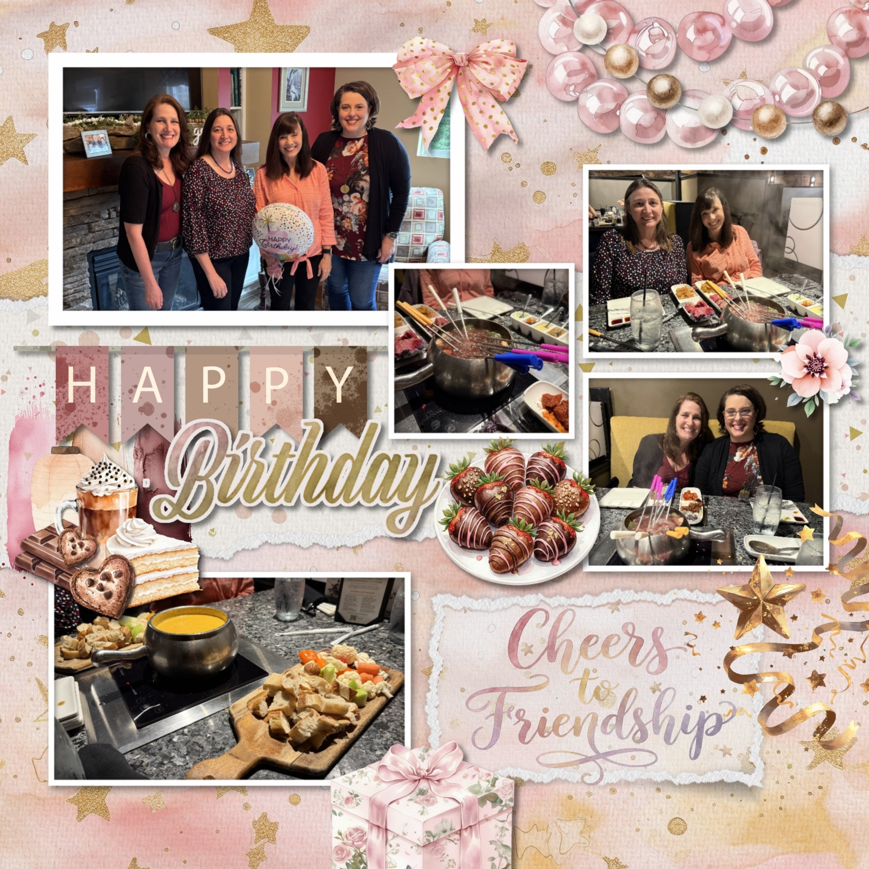 Celebrate the woman or girl in your life with these feminine watercolor embellishments, papers, word art, and clusters by Lucky Girl Creative digital art for digital scrapbooking. Great for birthday, girls night out, celebrations, and other girly activities. Embellishments include kitty, cat, balloon, banner, bunting, bathtub, book, bouquet, flowers, cake, candle, chair, clipboard, dress, confetti, streamer, crown, champagne, coffee, wine, envelope, avocado toast, Bundt cake, cheese, chocolate, strawberries