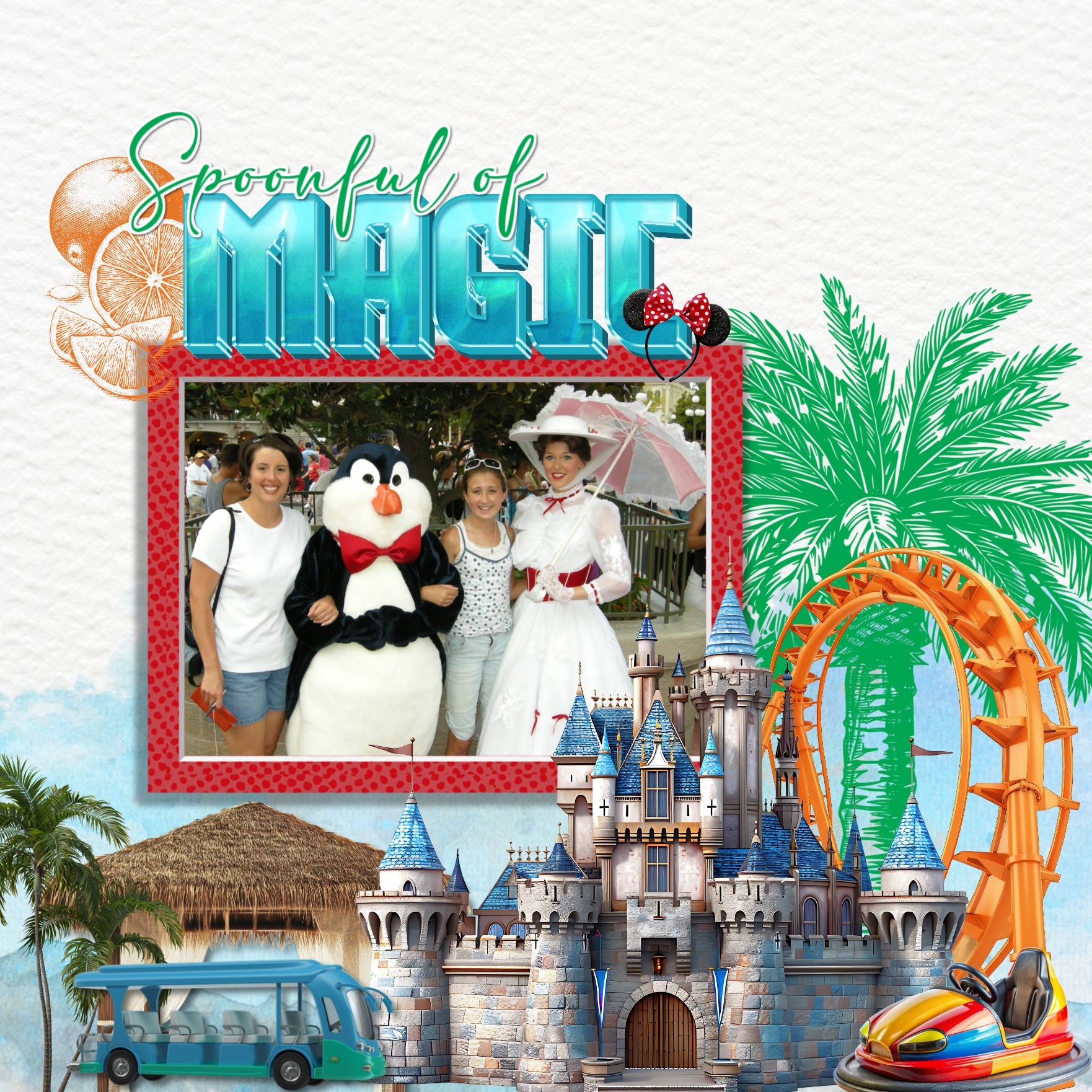 Celebrate Florida with these beautiful realistic embellishments, clusters, masked scenic overlays, engraved stamps, and acrylic blue alpha set by Lucky Girl Creative digital art for digital scrapbooking. Great for travel and vacations to Florida, the South, the Everglades, the Gulf Shores, parts of Mississippi, Louisiana, Alabama, Miami, Orlando, Tampa, Tallahassee, Jacksonville, Fort Lauderdale, Destin, Key West, and more. Embellishments include passenger airplane, sea float plane, bumper car, castle.