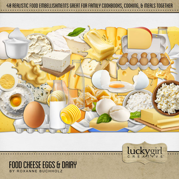 Food Cheese Eggs & Dairy Digital Scrapbook Kit