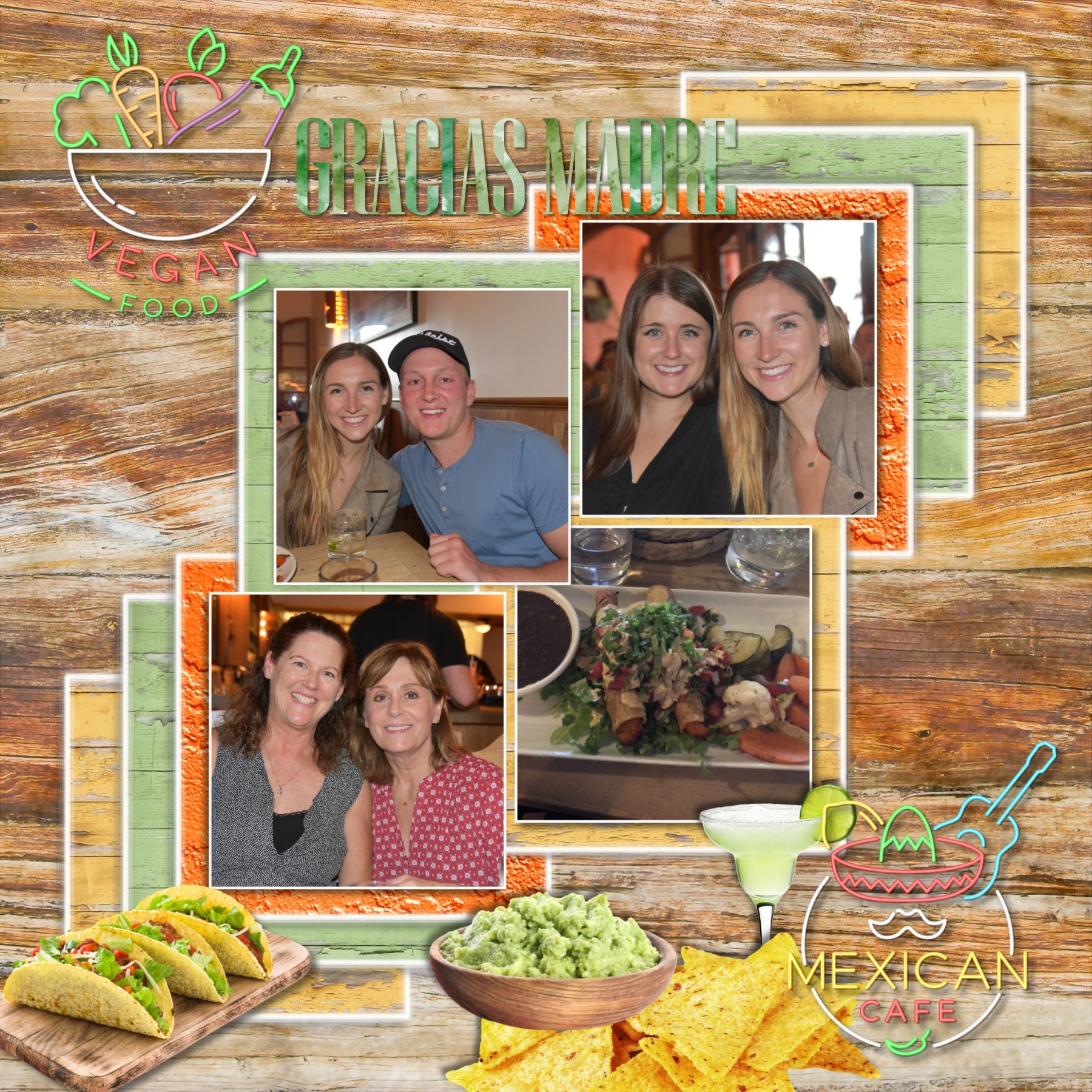 Capture all your food memories with these fun neon sign embellishments by Lucky Girl Creative digital art for digital scrapbooking. Great for your favorite restaurants, cooking, foodie vacations, and more! TIP: For an authentic look, place neon sign embellishment on a dark background and add a glow! Embellishments include Chinese Food, Kebab, Mexican, Pasta, Ramen, Sushi Bar, Sushi Time, and Tacos. This kit is included in the Food Neon Signs Bundle.