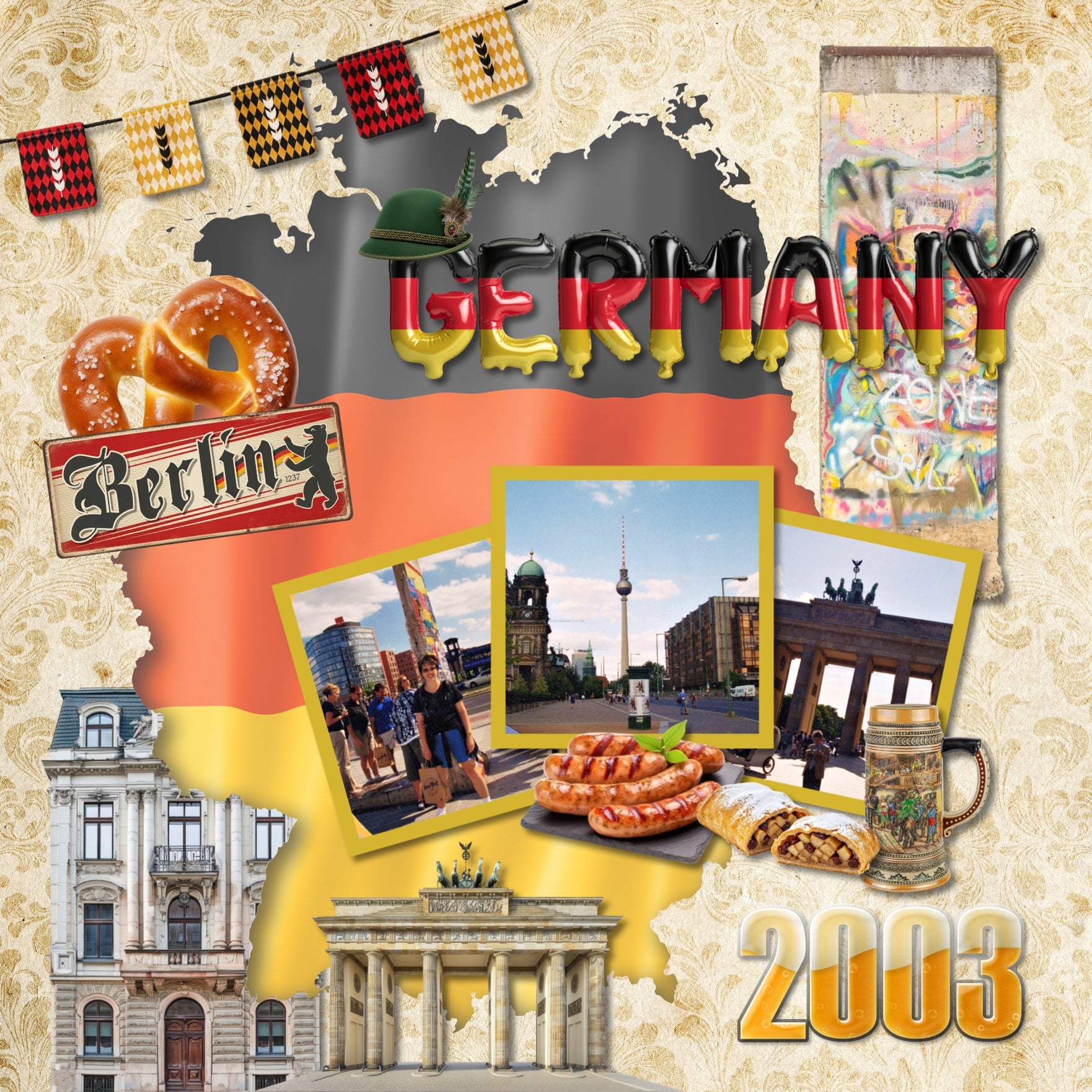 Adventure and explore through Germany with these realistic German embellishments, labels, metal signs, and alpha sets by Lucky Girl Creative digital art for digital scrapbooking. Great for vacations and holidays to Germany, German family heritage, and Oktoberfest! Elements can also be used for Europe, Austria, Switzerland, Netherlands, Denmark, and Belgium.