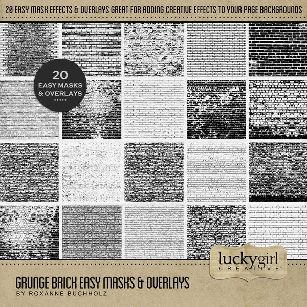 Grunge Easy Masks & Overlays 2 Digital Scrapbook Bundle