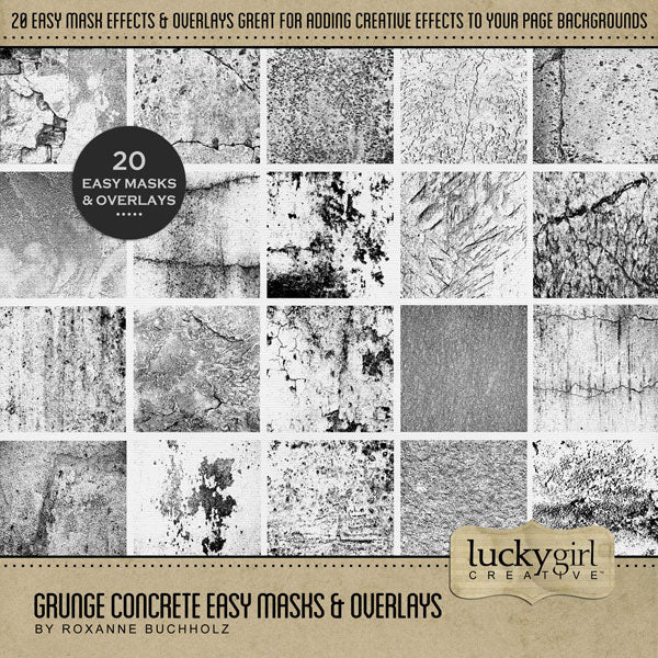 Grunge Easy Masks & Overlays 1 Digital Scrapbook Bundle