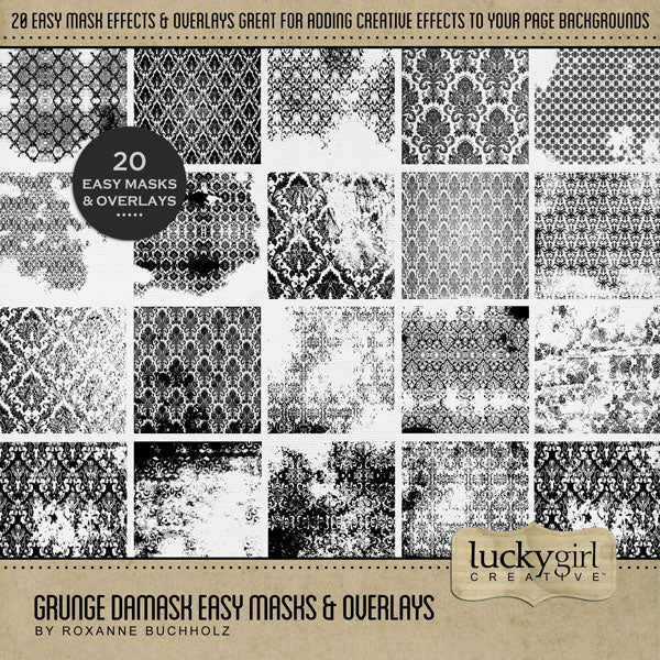 Grunge Easy Masks & Overlays 1 Digital Scrapbook Bundle